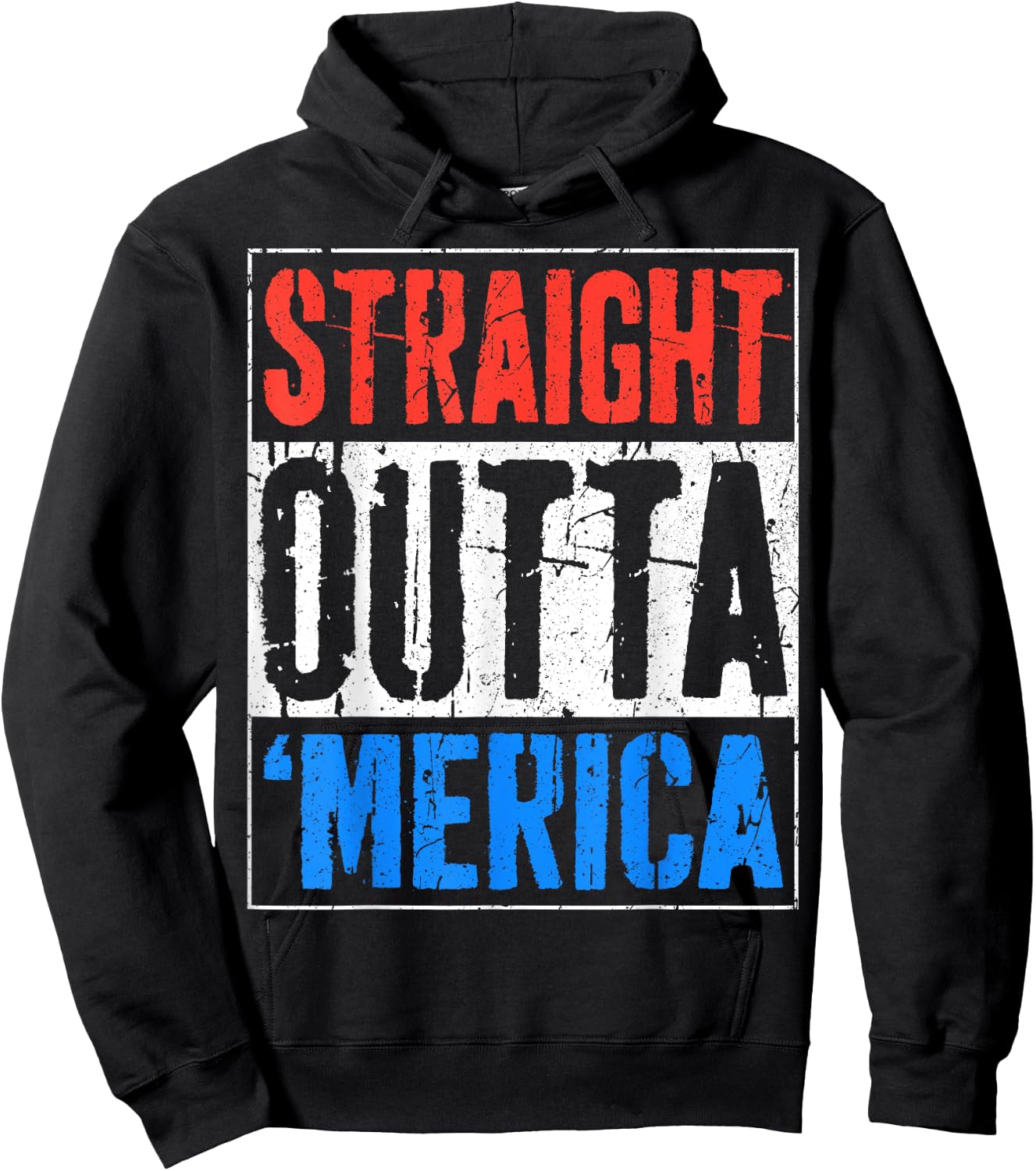 Straight Outta Merica Shirt Men Women Kids 4th of July Hoodie - Hoodie | Black