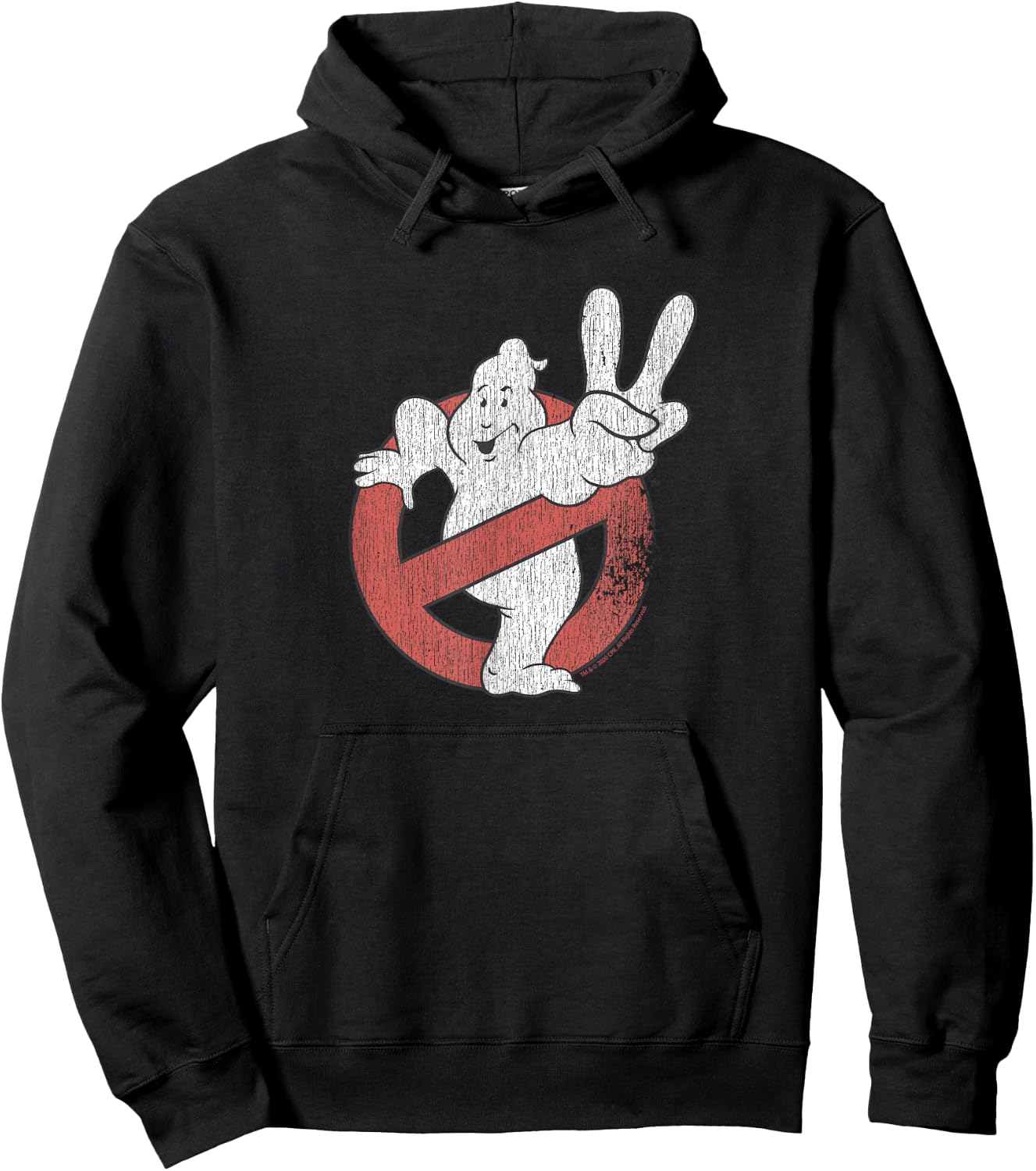 Ghostbusters Distressed Logo Ghostbusters II Retro Movie Hoodie - Hoodie | Black