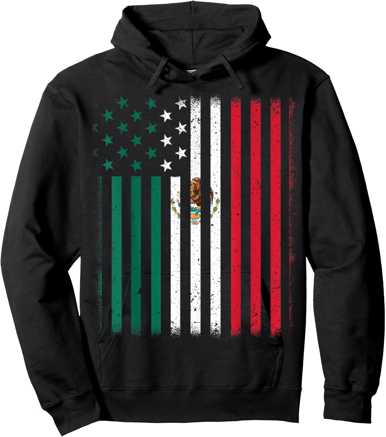 Mexican American Flag Kids Men Women Mexico Independence Day Hoodie - Hoodie | Black
