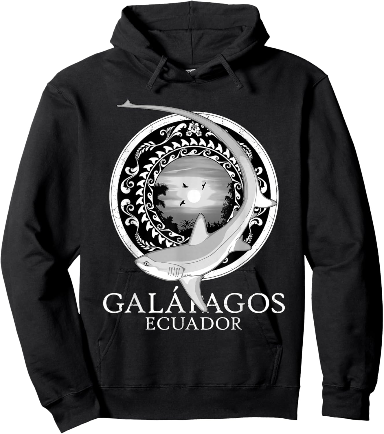 Galapagos Islands Ecuador Thresher Shark Hoodie - Hoodie | Black