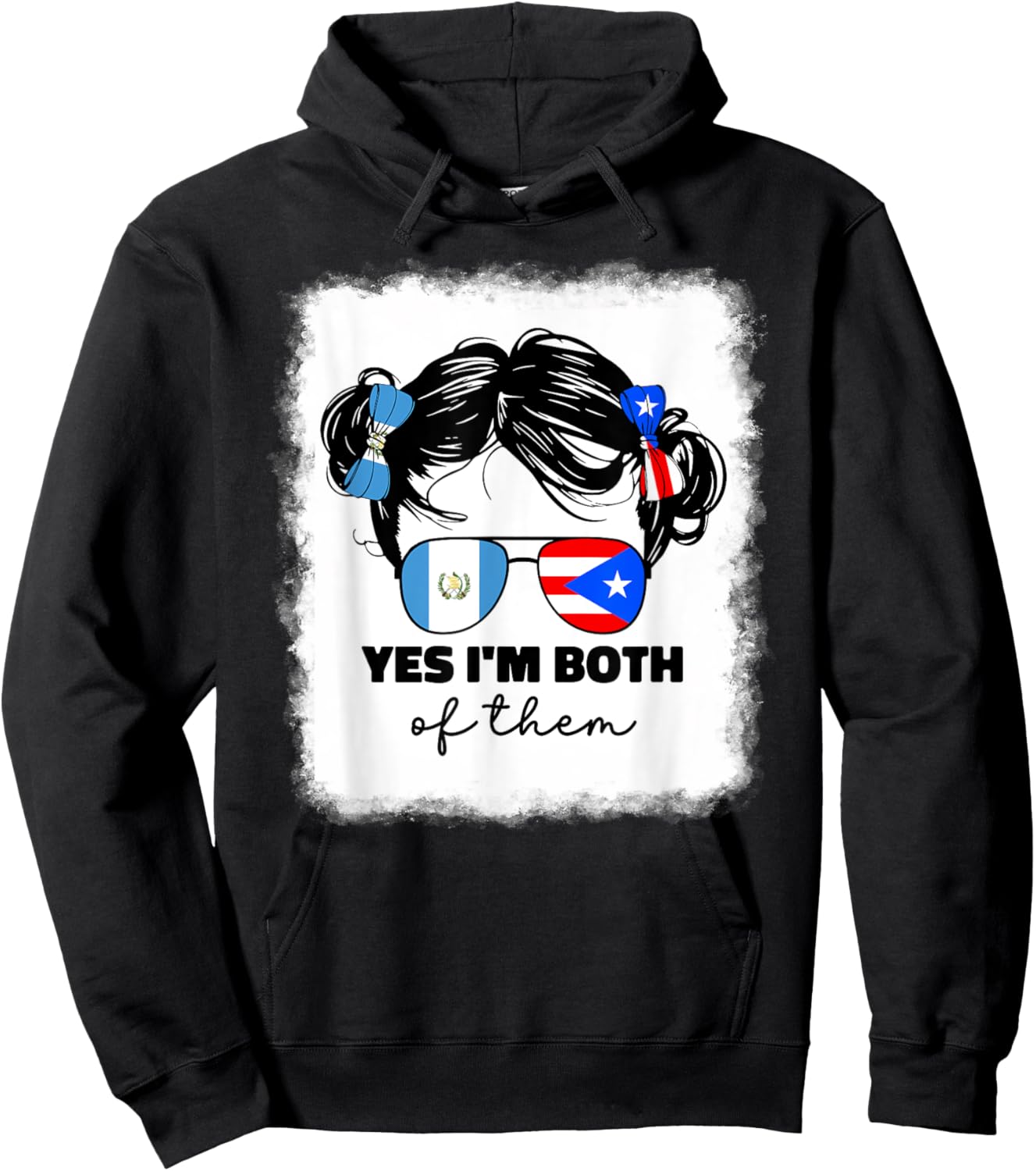 Guatemalan And Puerto Rican Rico Guatemala Flag Kids Girls Hoodie - Hoodie | Black