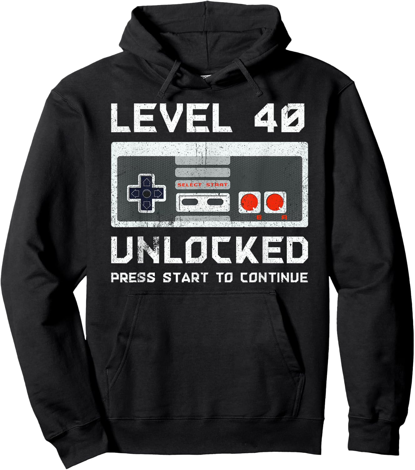 40 Year Old Forty Birthday Gift Level 40 Unlocked Gamer Hoodie - Hoodie | Black