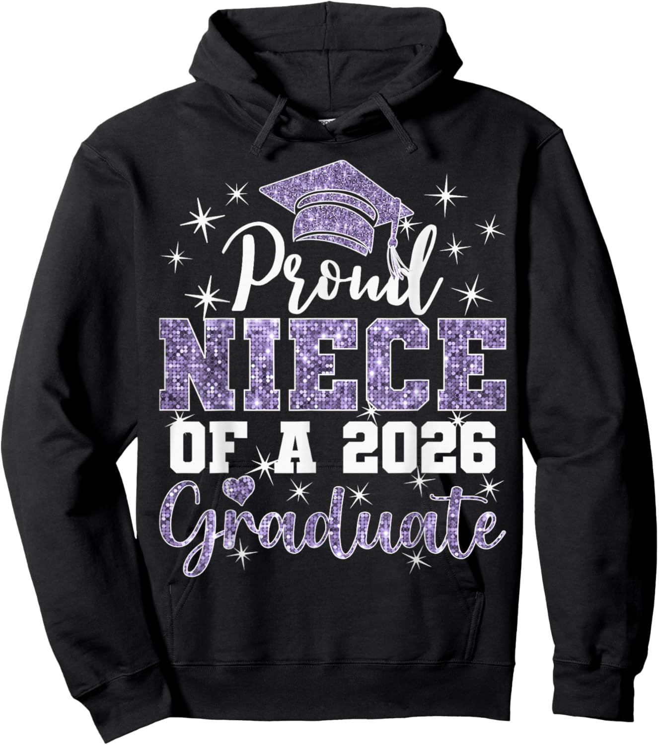 Super Proud Niece of 2026 Graduate Senior Graduation Family Hoodie - Hoodie | Black