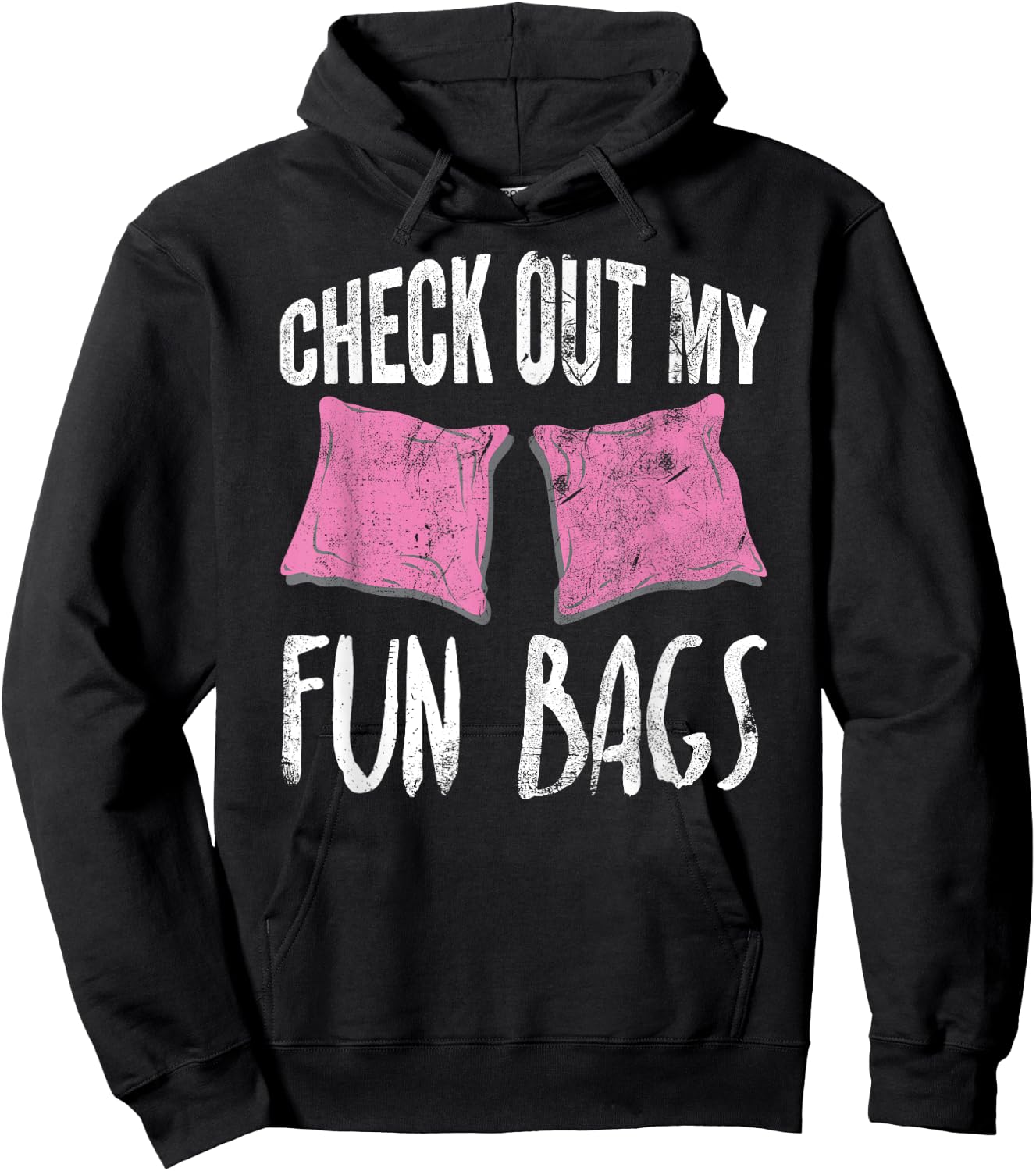 Cornhole Check Out My Fun Bags Team Gift Hoodie - Hoodie | Black