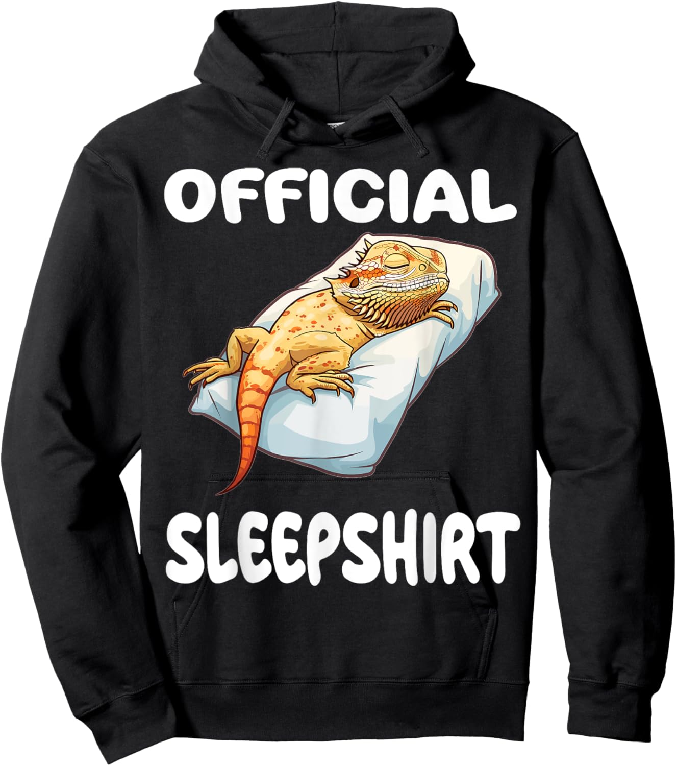 Bearded Dragon Official Sleepshirt Pajamas Nightgown Hoodie - Hoodie | Black