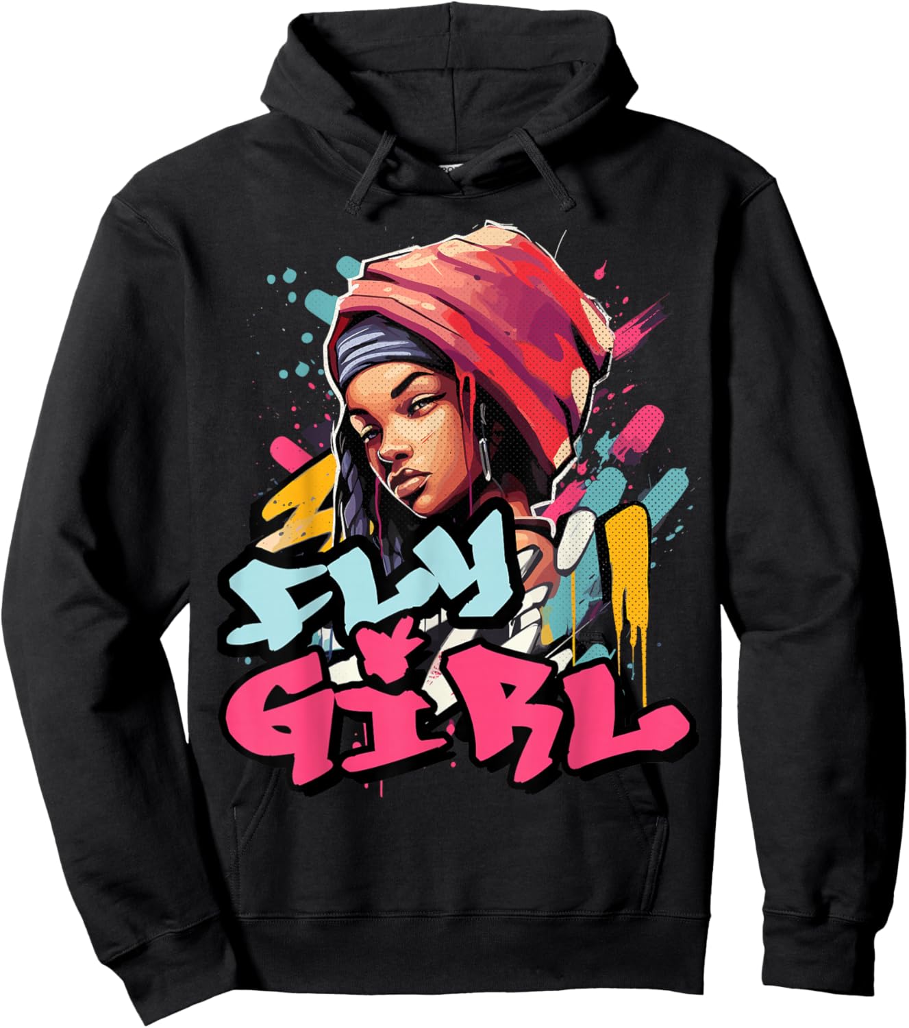 Fly Girl 80s 90s Old School B-Girl Hip Hop Girls Hoodie - Hoodie | Black