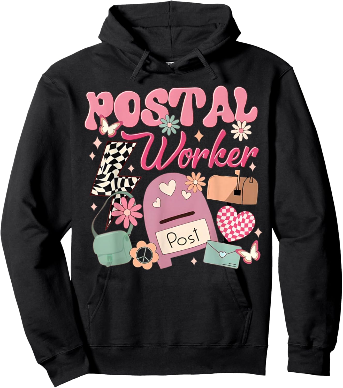 Funny Retro Postal Worker Post Office Delivery Mailman Life , Small, Black Hoodie - Hoodie | Black