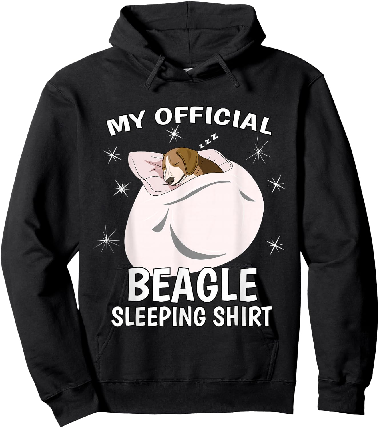 My Official Sleeping Shirt PJ Pajama Top Beagle Hoodie - Hoodie | Black