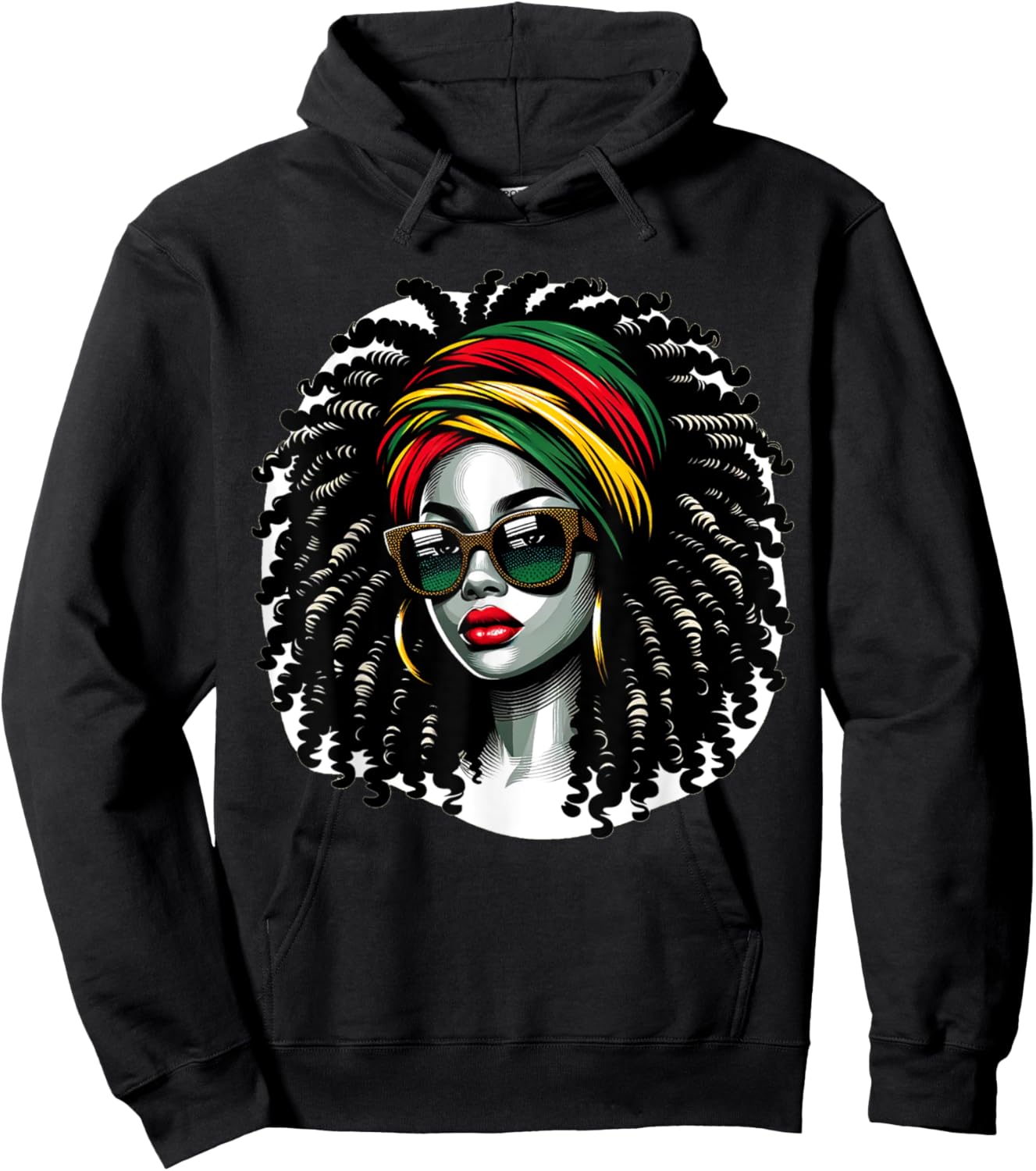 Afro Woman African Melanin Headscarf Nubian Black History Hoodie - Hoodie | Black