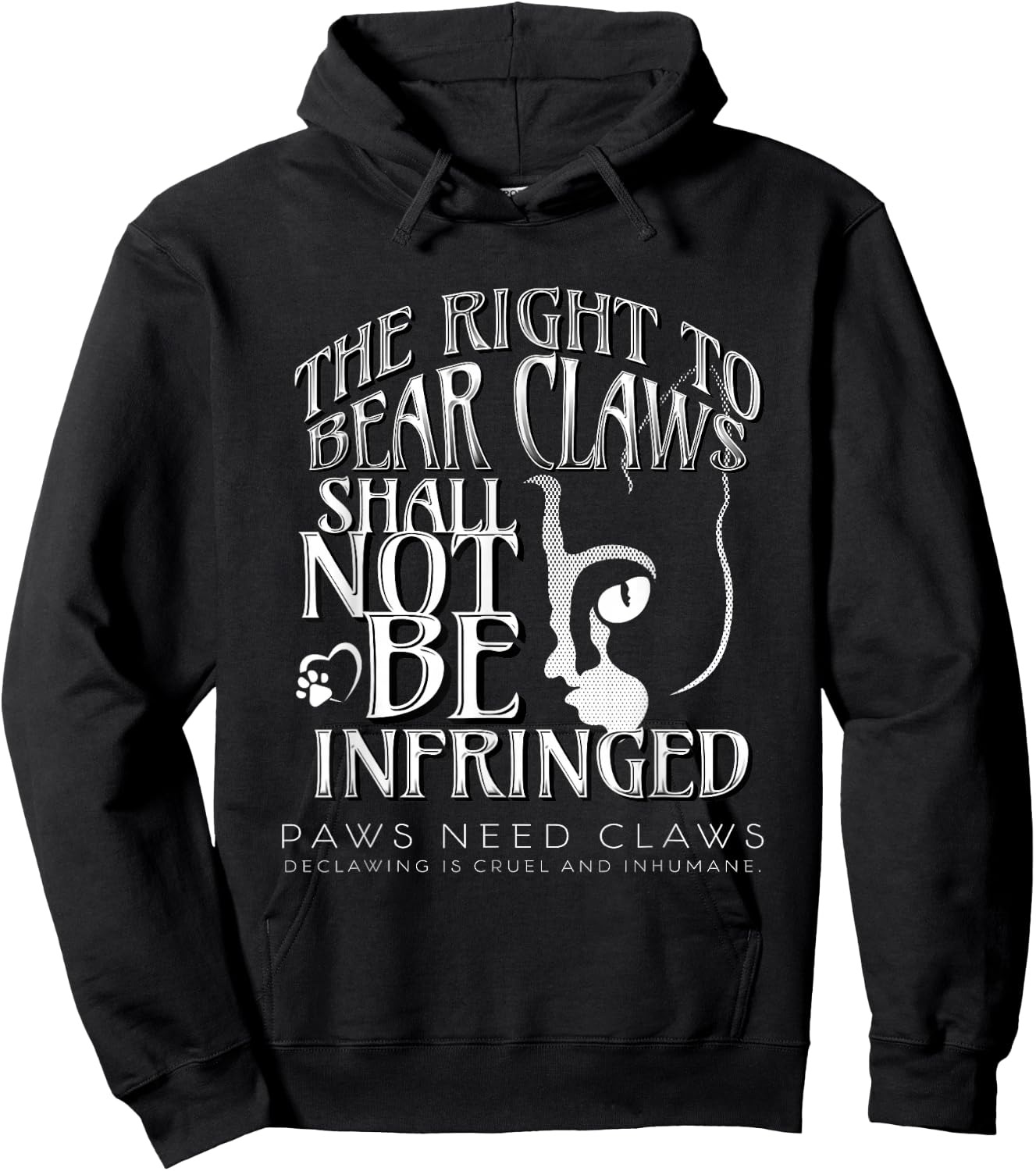 Save the Paws | Adorable Cat Declaw Awareness Hoodie - Hoodie | Black