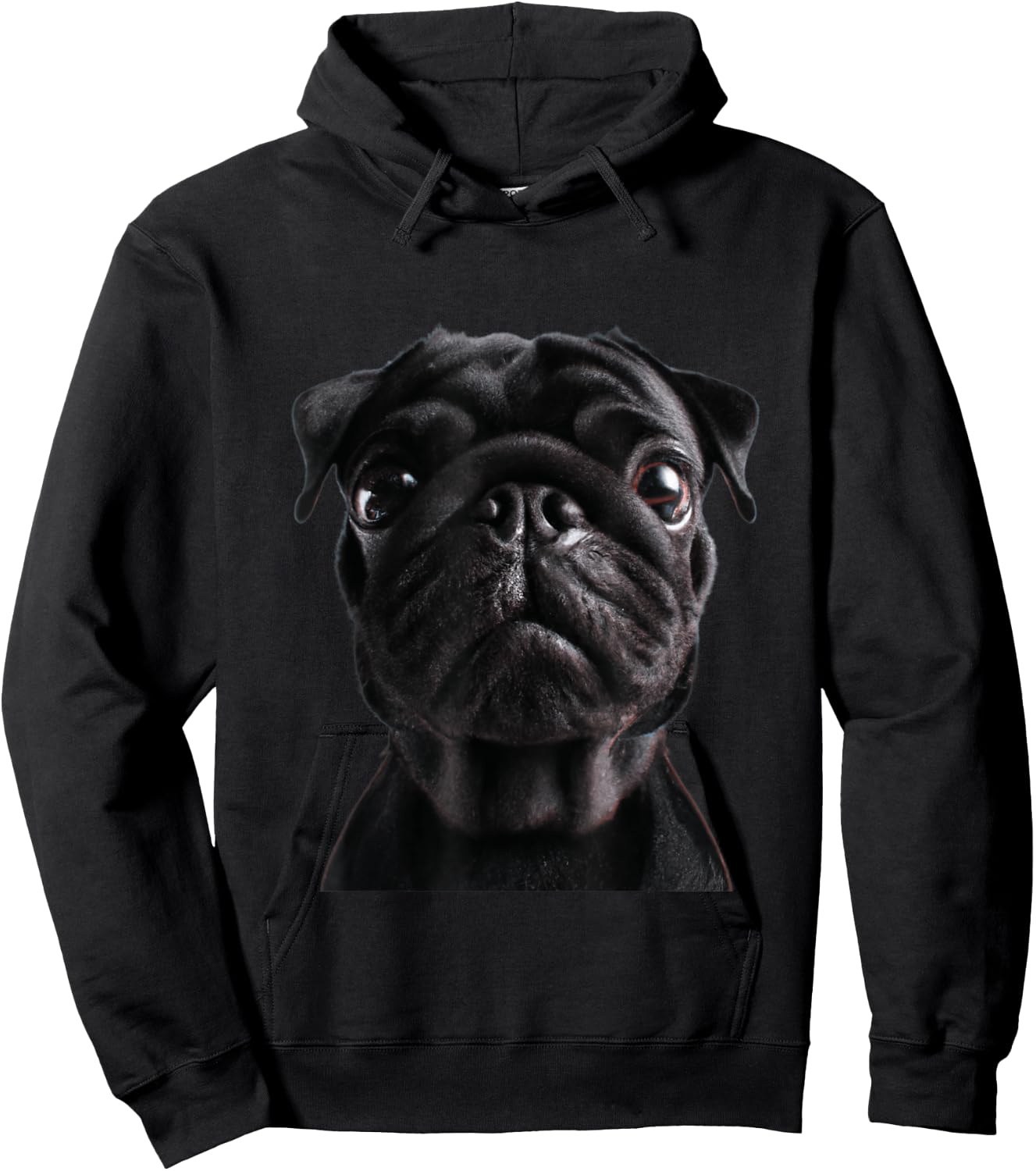 Pug Face for Dog Mom Dad Dad Funny Cute Black Pug Women Kids Hoodie - Hoodie | Black