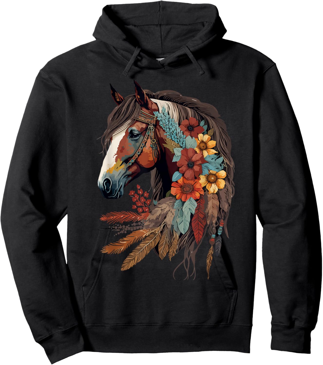 Equestrian Horse Girl Western CowGirl Horseback Riding Theme Hoodie - Hoodie | Black