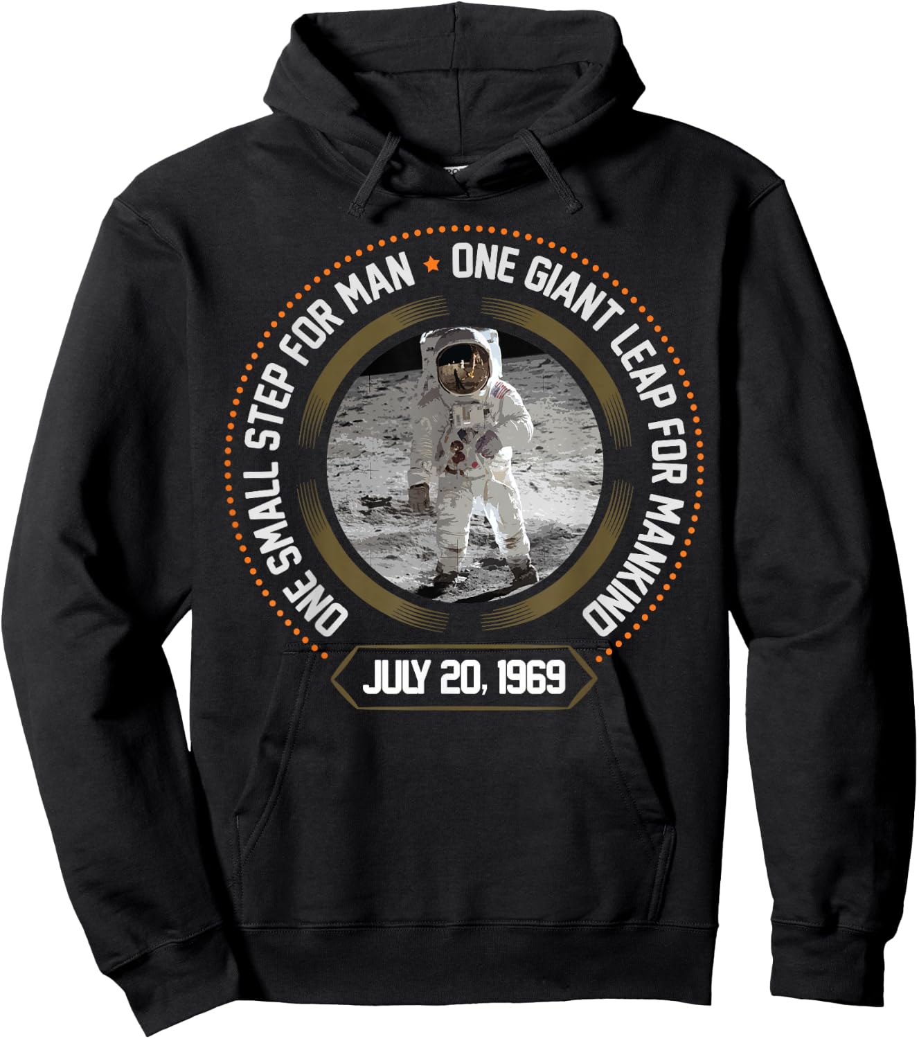 Apollo 11 One Small Step for Man July 1969 Moon Gift Hoodie - Hoodie | Black