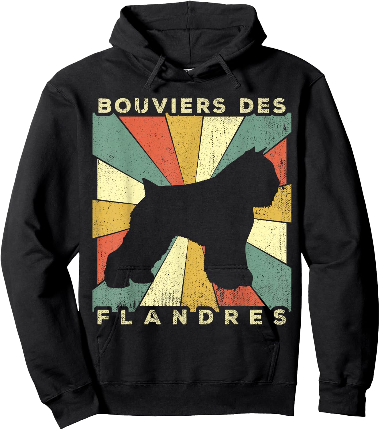 Bouviers des Flandres Dog Retro 70s Vintage Gift Women Girls Kids Hoodie - Hoodie | Black
