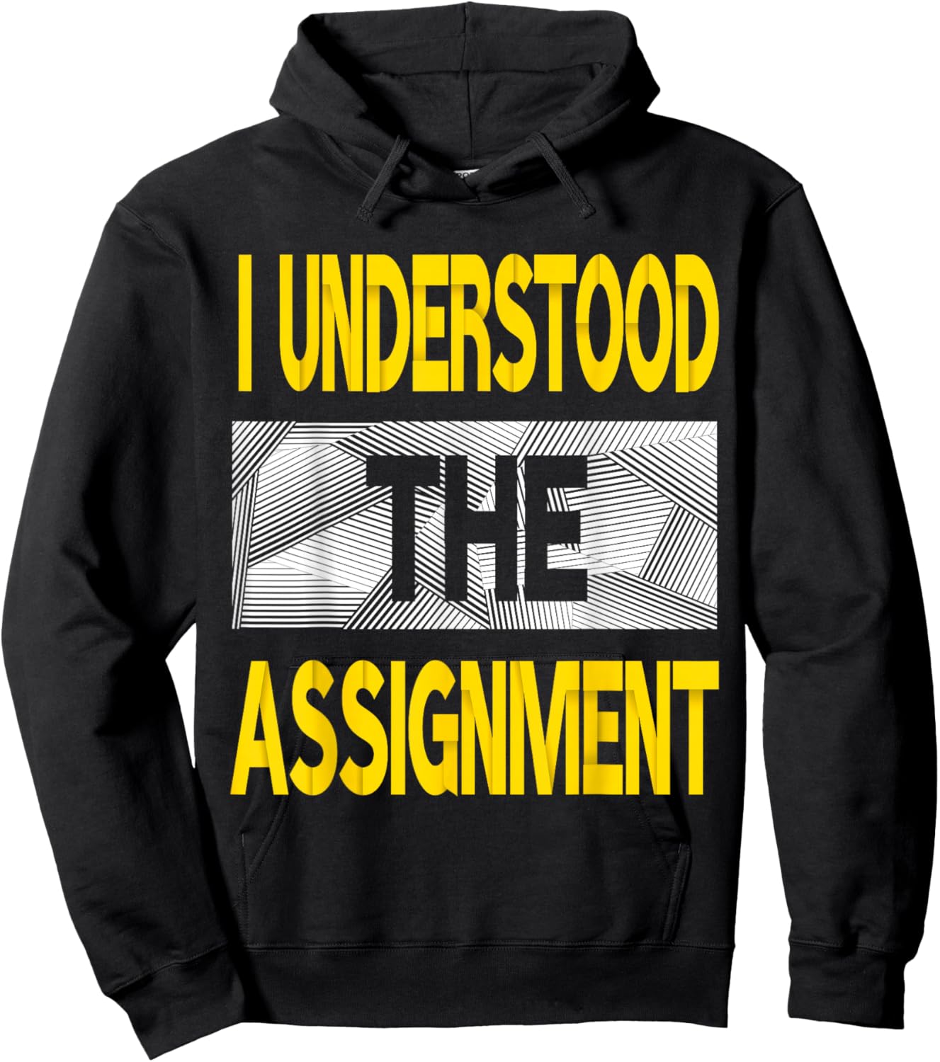 I Understood The Assignment Varsity-Gold Color Graphic Hoodie - Hoodie | Black