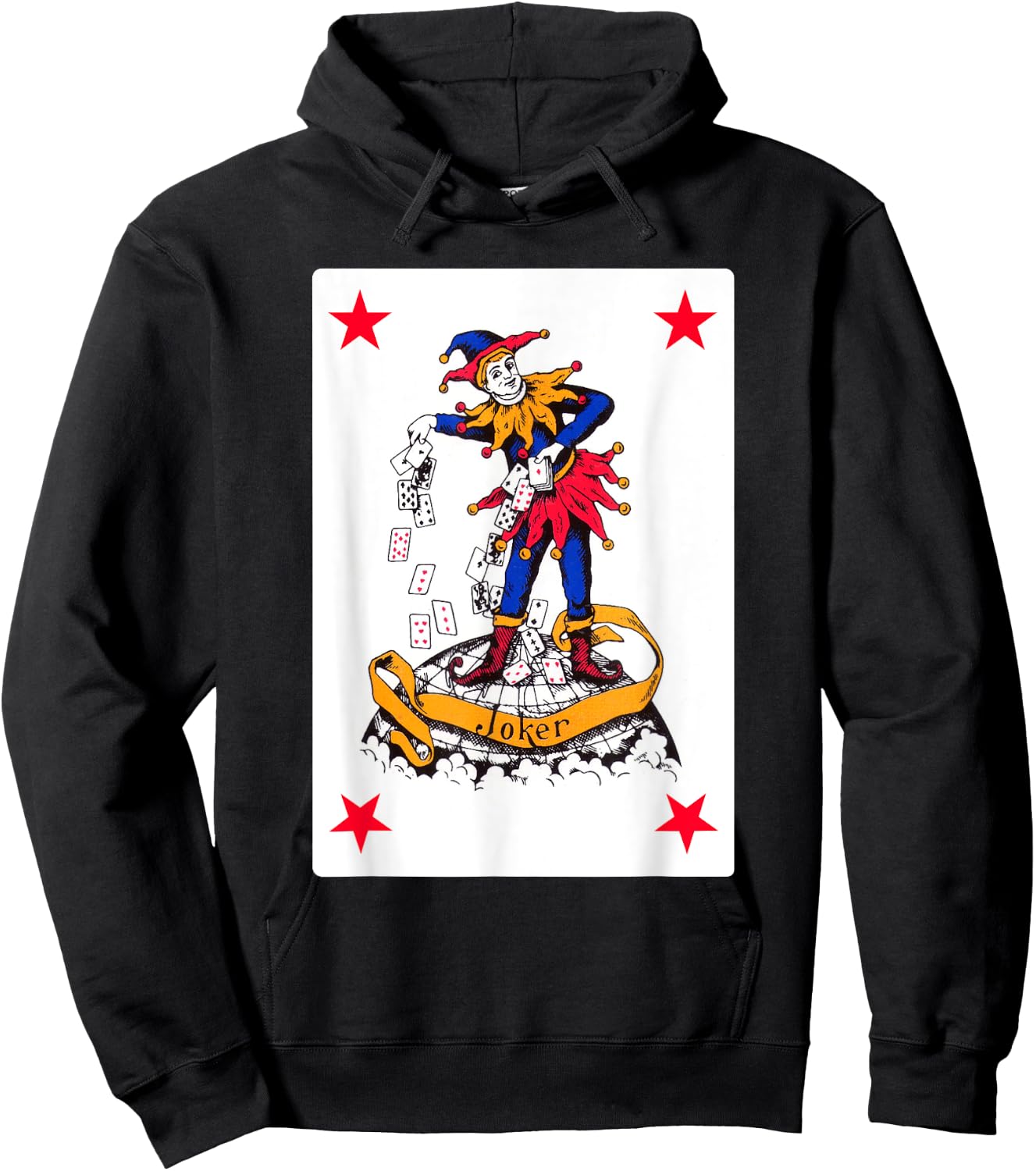Vintage Joker Playing Card Retro Red Clown Group Costume Hoodie - Hoodie | Black