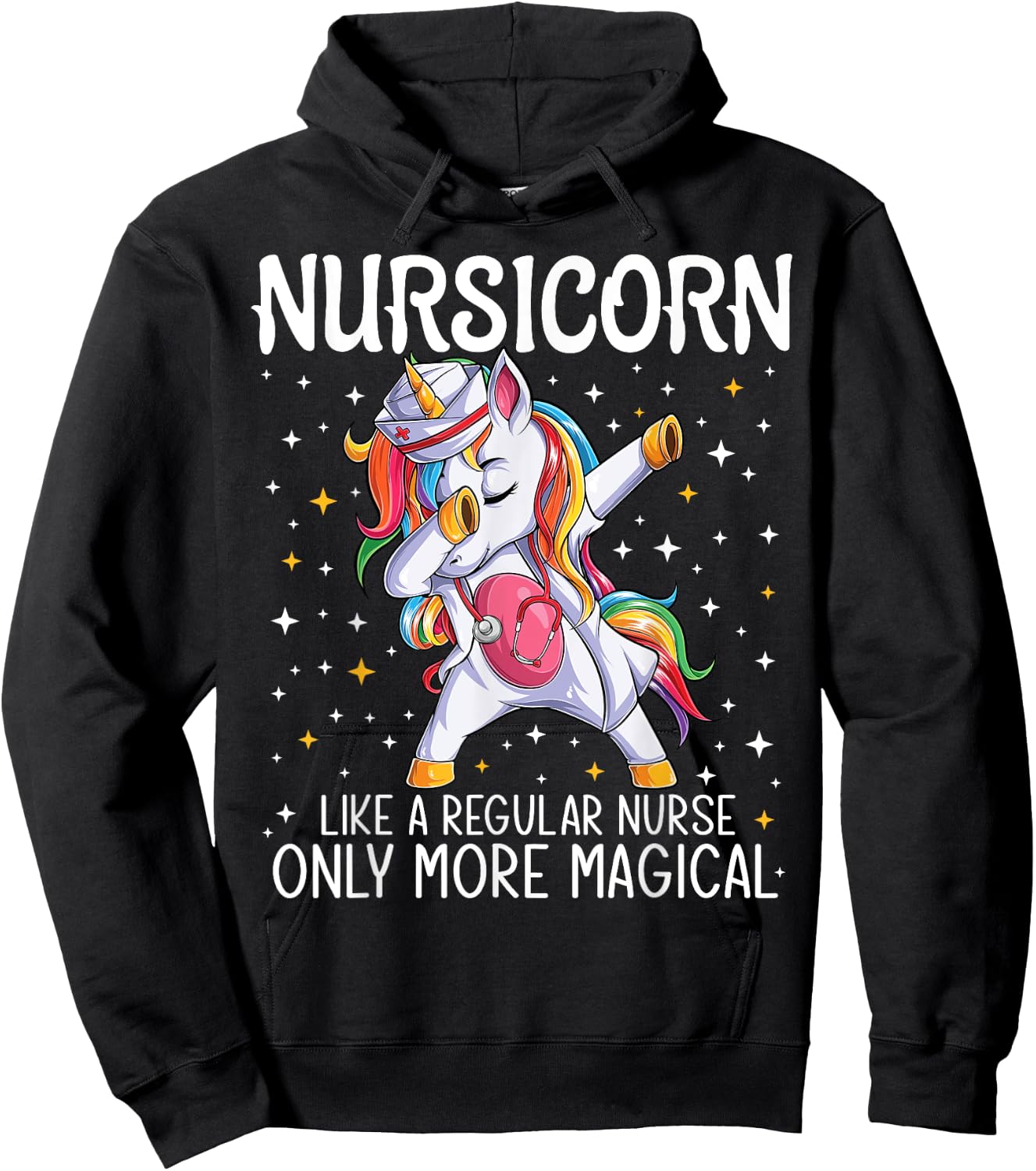 Dabbing Unicorn Nursicorn Funny Nurse Gift women men CNA RN Hoodie - Hoodie | Black