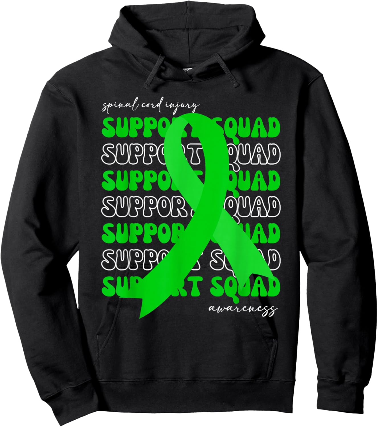 Support Squad Spinal Cord Injury Awareness Ribbon Fighter Hoodie - Hoodie | Black
