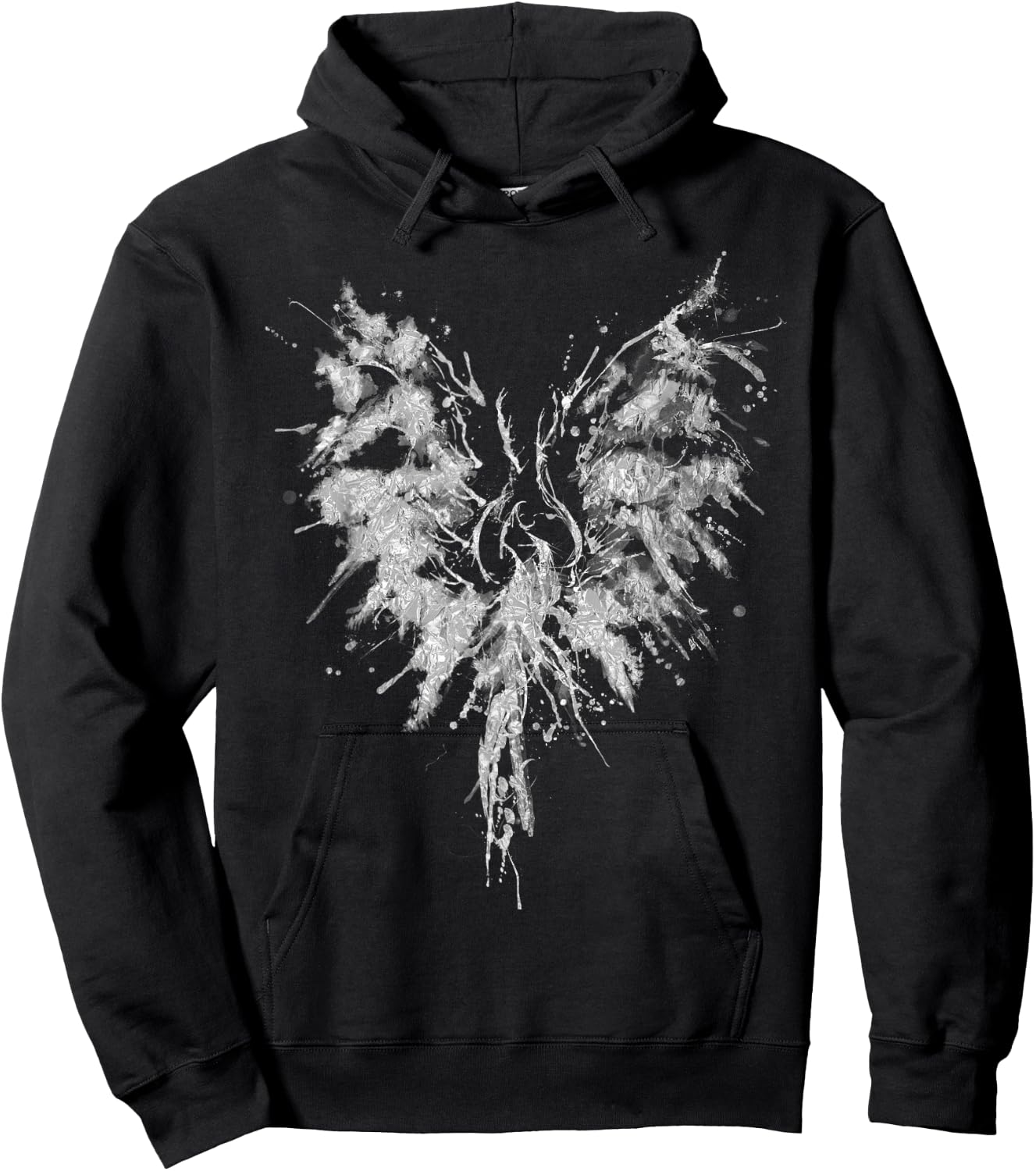 Abstract Watercolor Phoenix Inkblot Bird Hoodie - Hoodie | Black