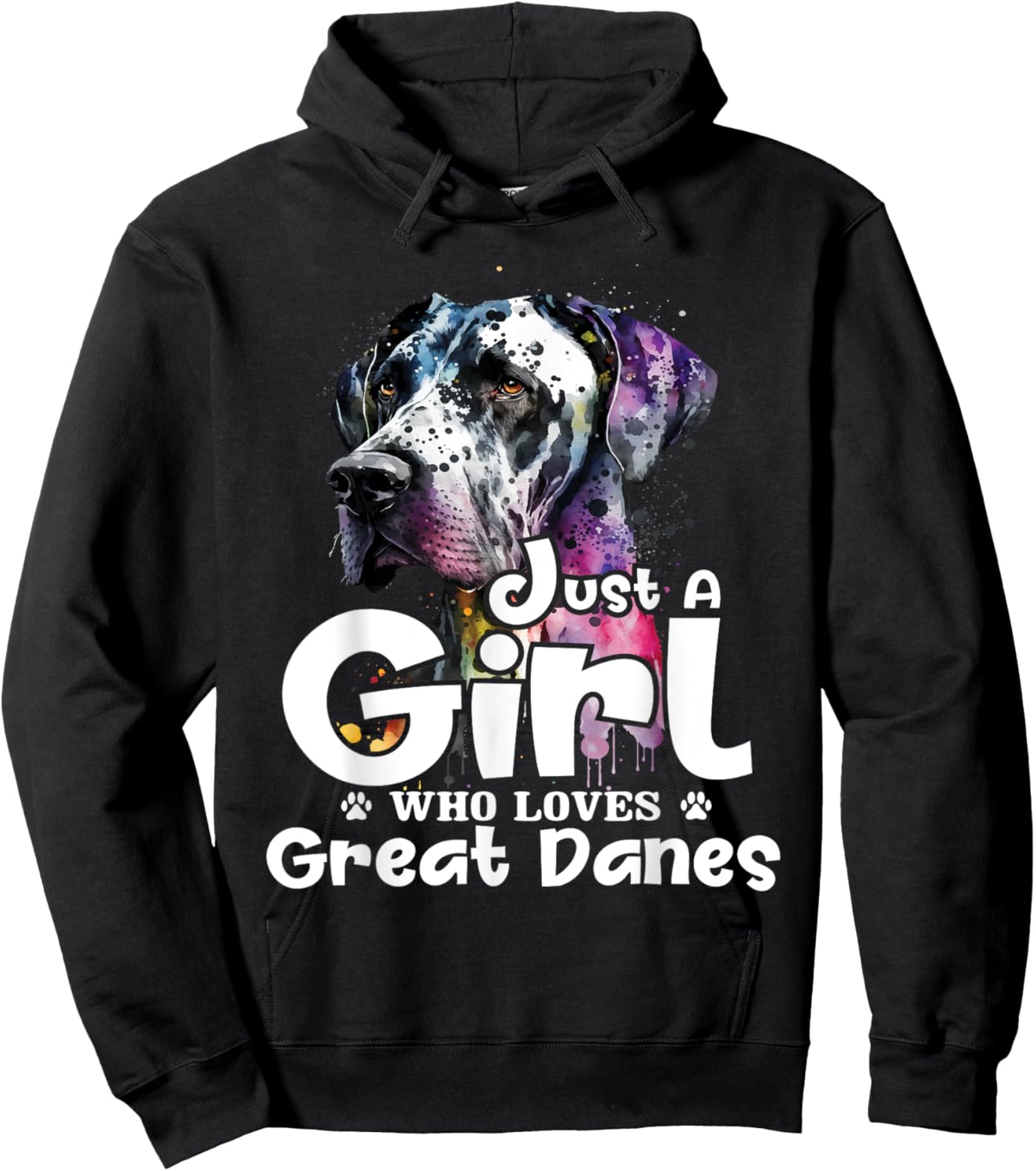 Just A Girl Who Loves Great Danes - Puppy Owner Dog Lover Hoodie - Hoodie | Black
