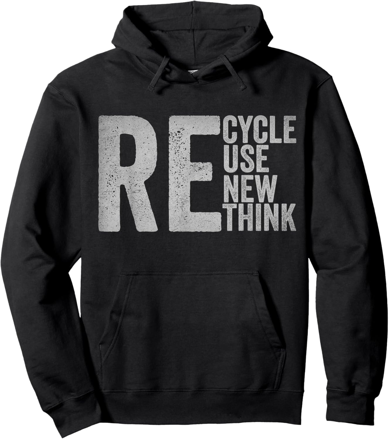 Recycle Reuse Renew Rethink Earth Day Environmental Activism Hoodie - Hoodie | Black