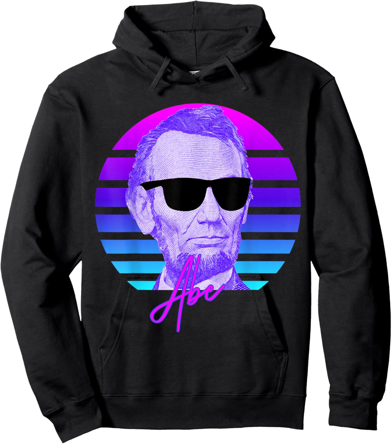 Abraham Lincoln Vaporwave American History Abe Lincoln Hoodie - Hoodie | Black