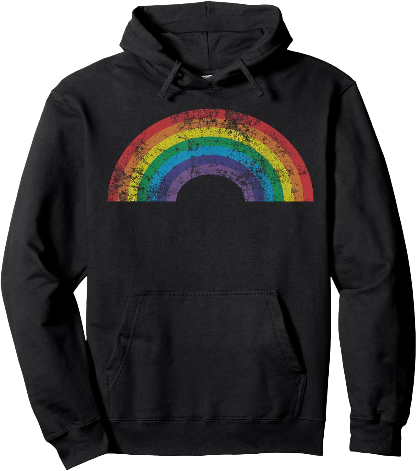 Rainbow Vintage Retro 80's Style Gift Men Women Gift Hoodie - Hoodie | Black