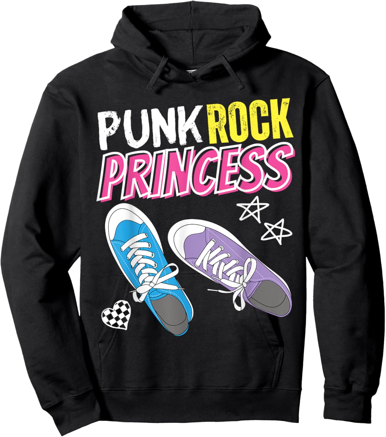Punk Rock Princess for Girls who Love Punkrock Music & Bands Hoodie - Hoodie | Black