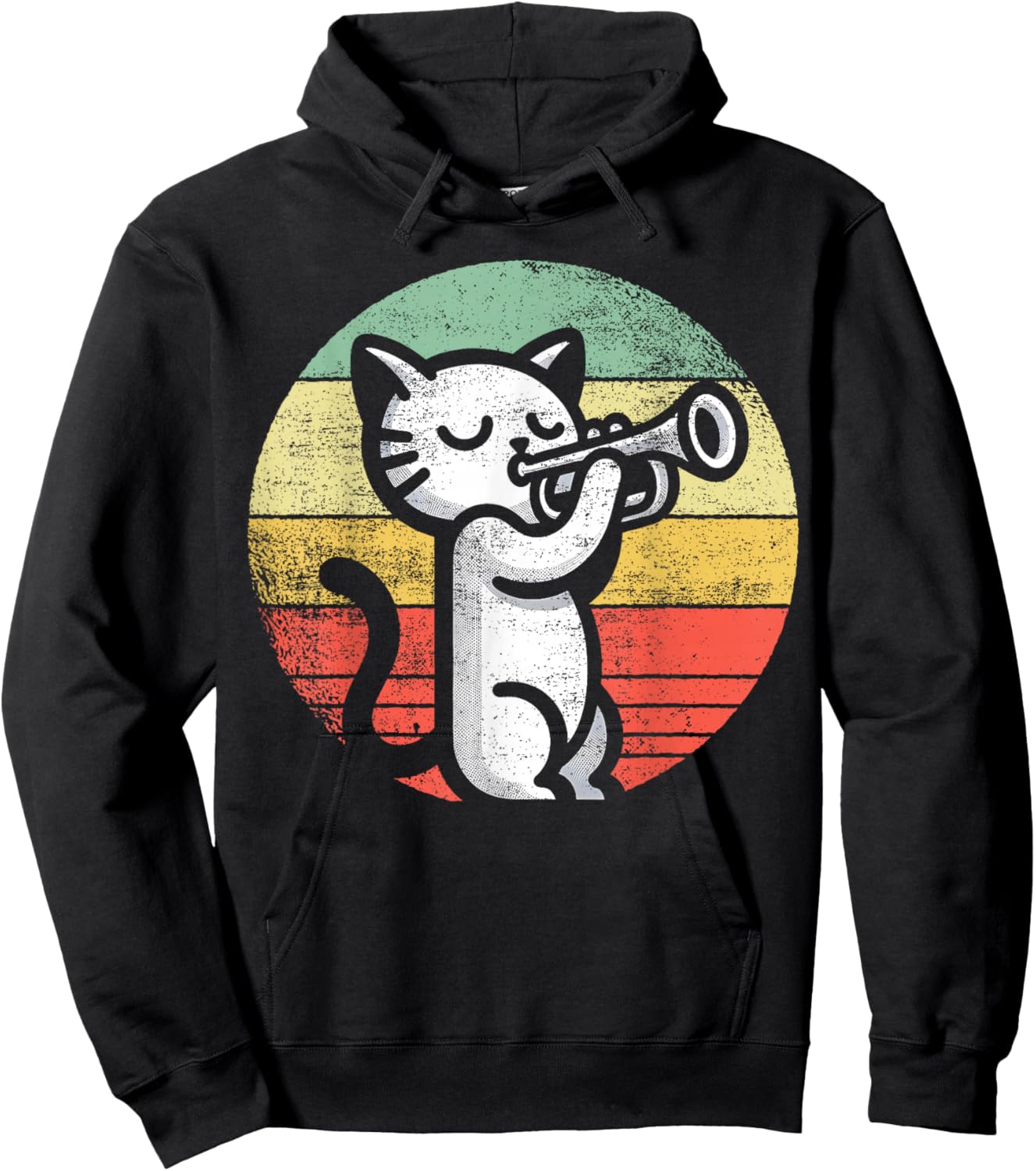 Trumpet Player I Cat Plays Trumpet Hoodie - Hoodie | Black