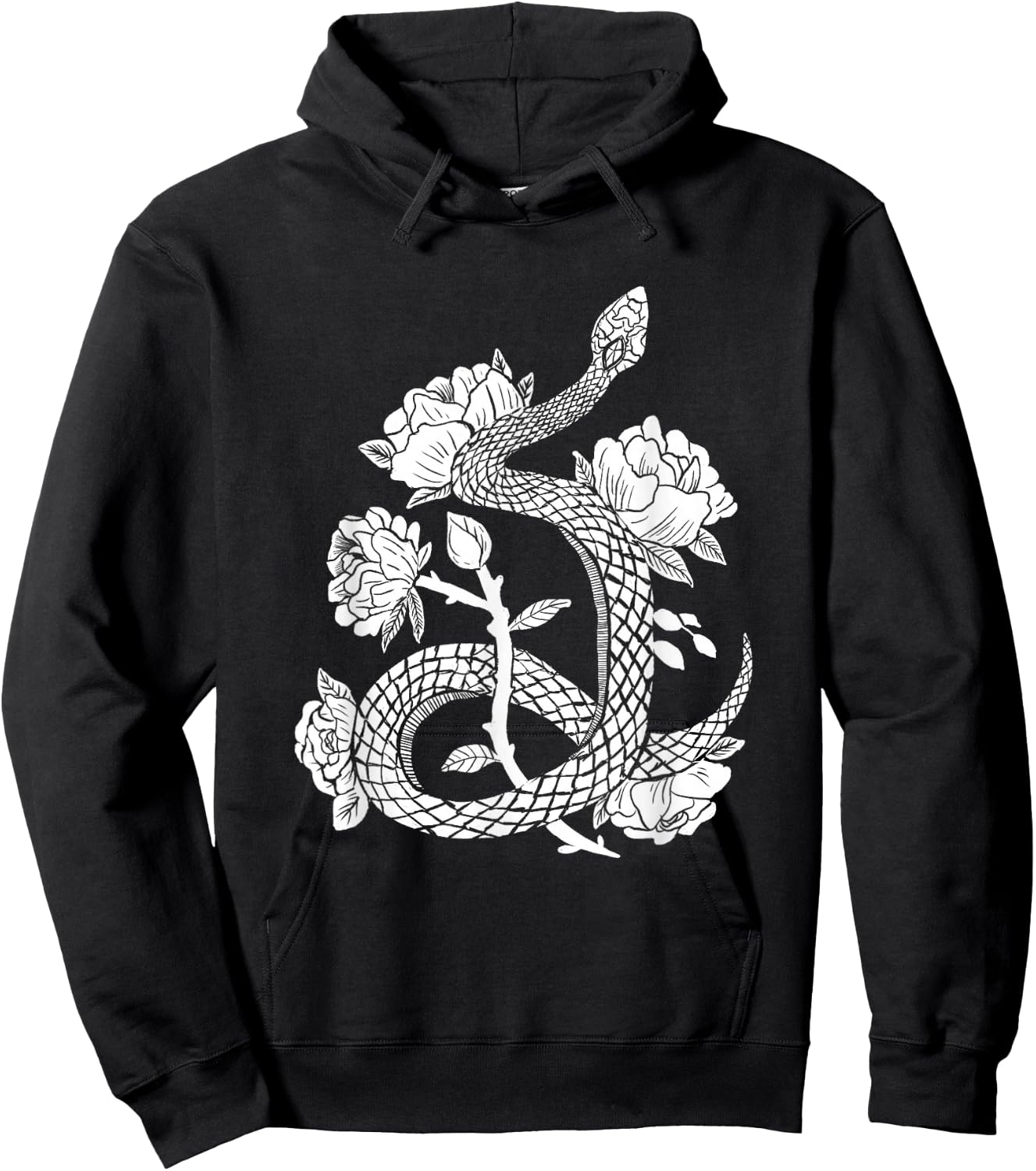 Snake & Flowers Gothic Witchy Punk Hoodie - Hoodie | Black