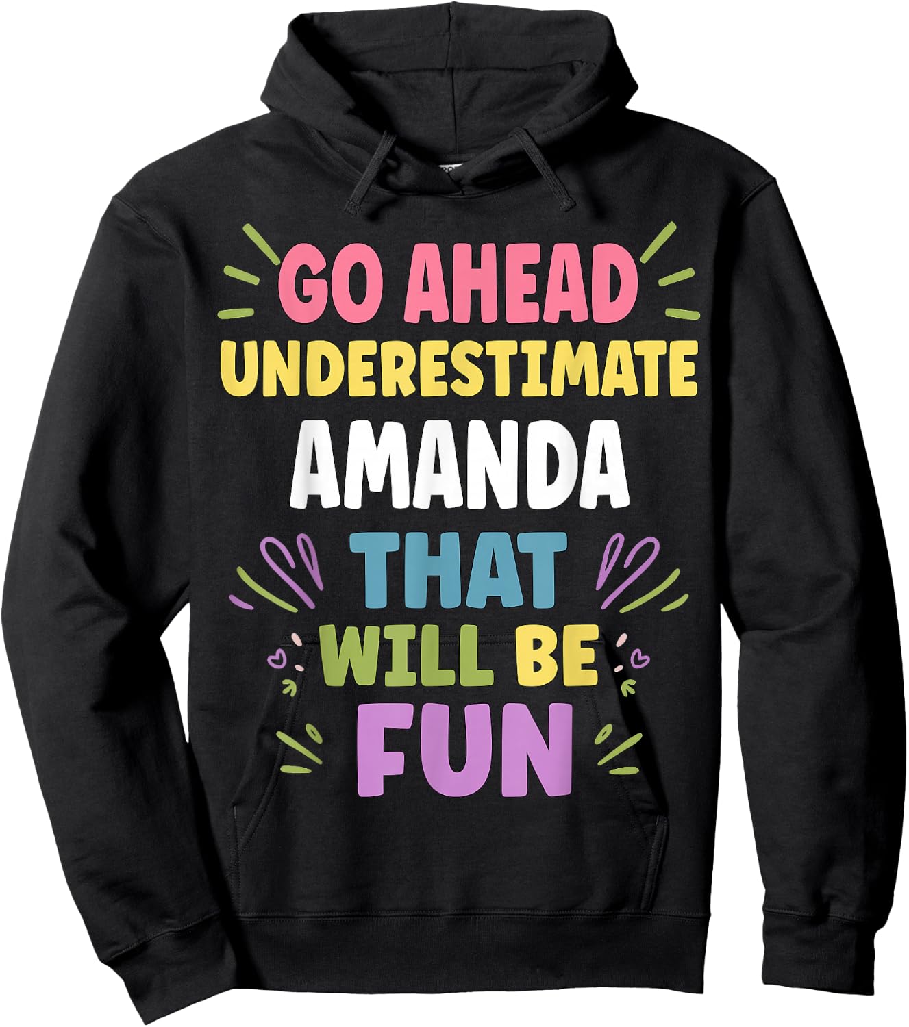 Amanda Personalized Women's Gift Custom Amanda Hoodie - Hoodie | Black