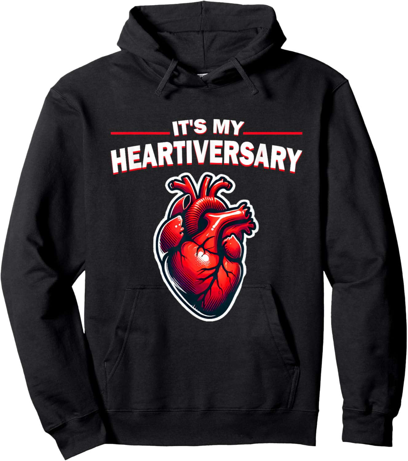 It's My Heartiversary CHD Awareness Hearts diseases Surgery Hoodie - Hoodie | Black