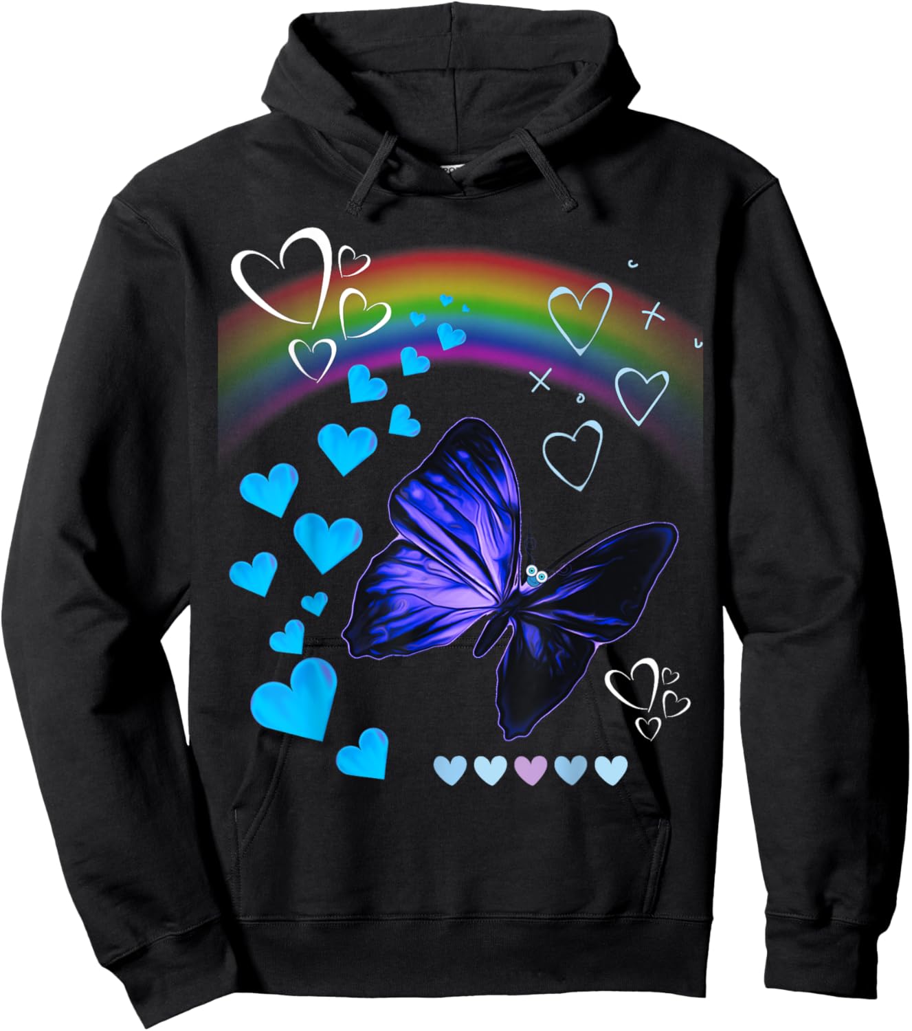 Butterflies Lovers By The Rainbow Butterfly Design Hoodie - Hoodie | Black