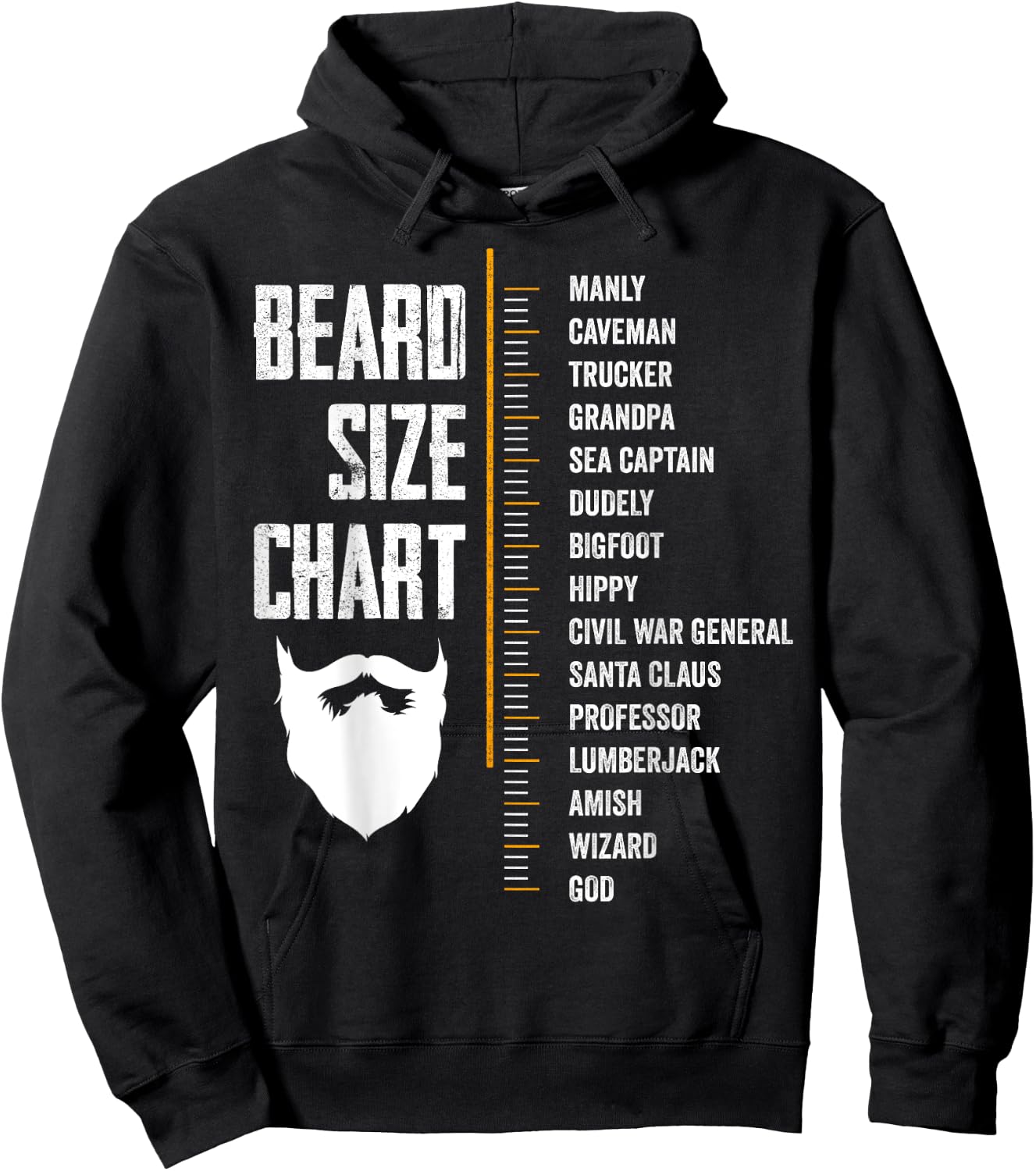 Beard Measurement Chart Beard Length Funny Growth Chart Hoodie - Hoodie | Black