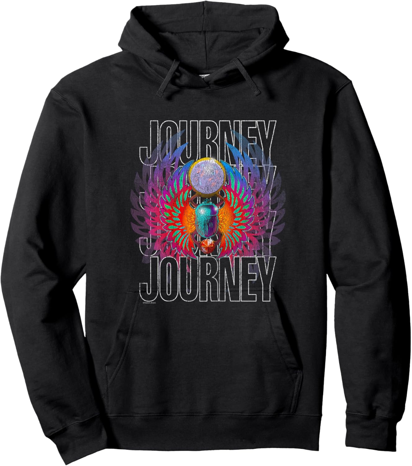 Journey Infinity Wings Vivid Scarab Vintage Band Hoodie - Hoodie | Black