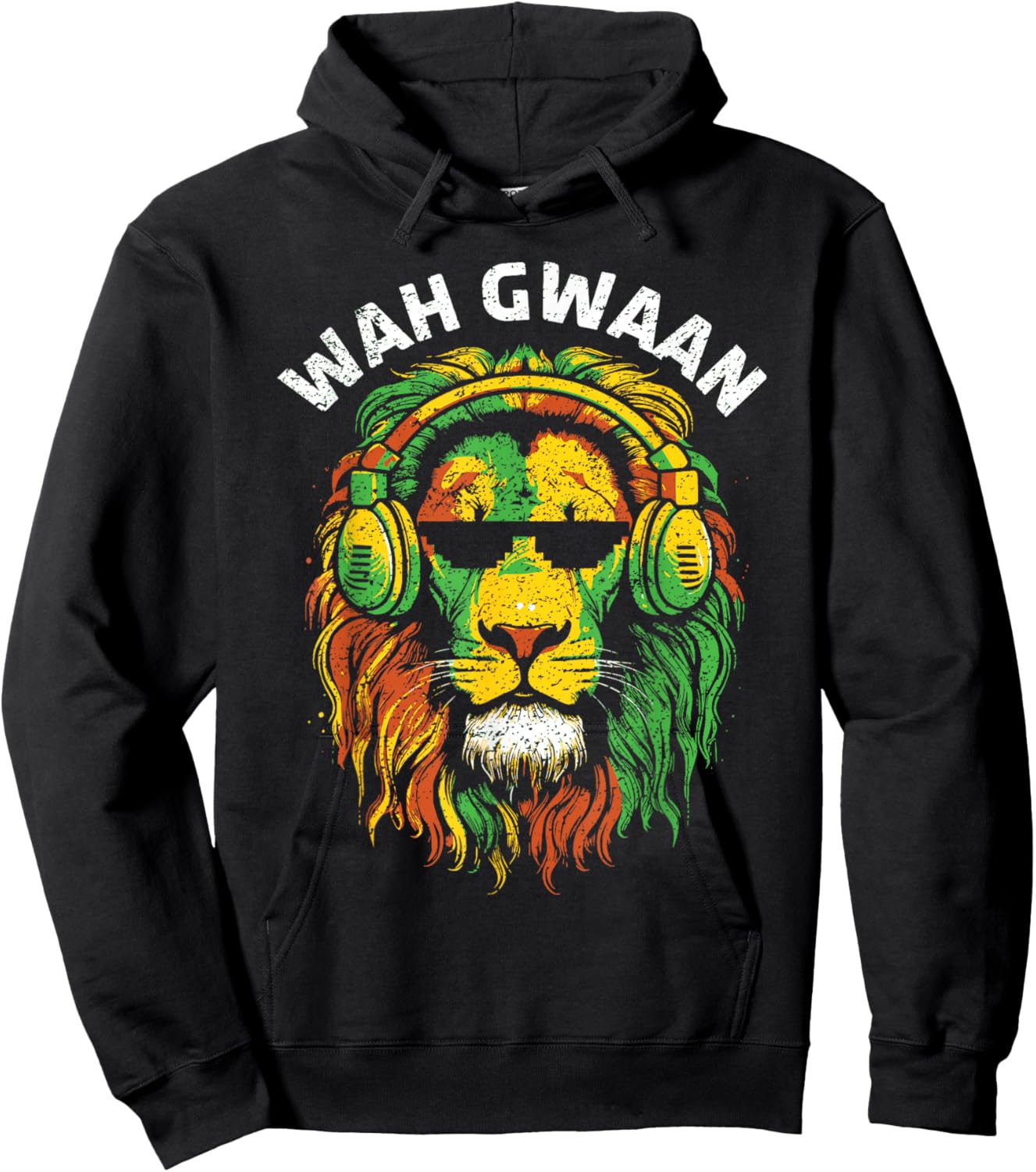 Wah Gwaan Jamaican Reggae Rasta Colors Funny Jamaica Hoodie - Hoodie | Black