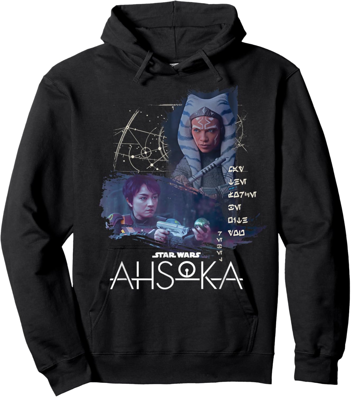 Star Wars Ahsoka Part Four Sabine Rebel Aurebesh Disney+ Hoodie - Hoodie | Black