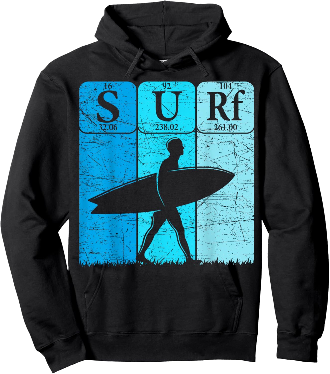 Surf Periodic Table Elements Surfing Surfboard Vintage Hoodie - Hoodie | Black