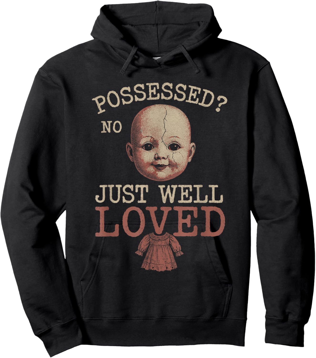 Horror Doll Collector Creepy Toy Lover Haunted Doll Hoodie - Hoodie | Black