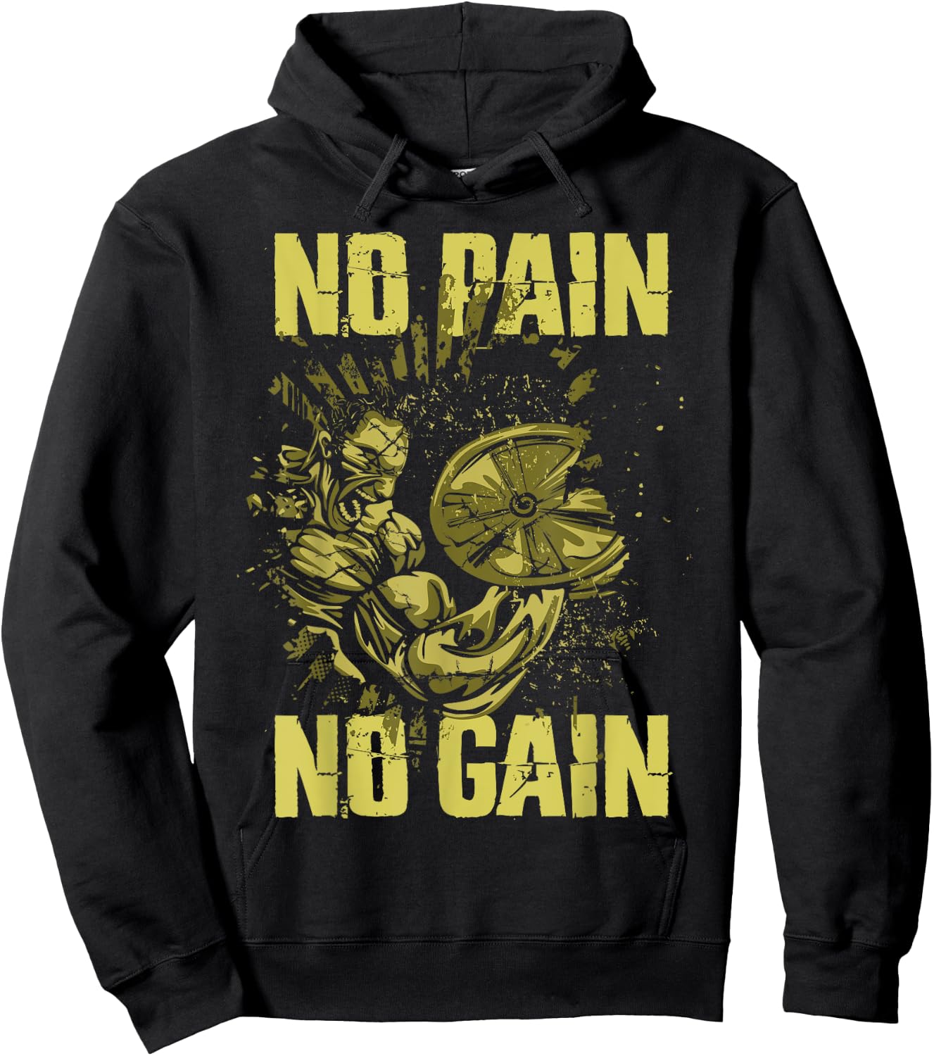 Bodybuilding Shirts No Pain No Gain Bodybuilder Gym Hoodie - Hoodie | Black