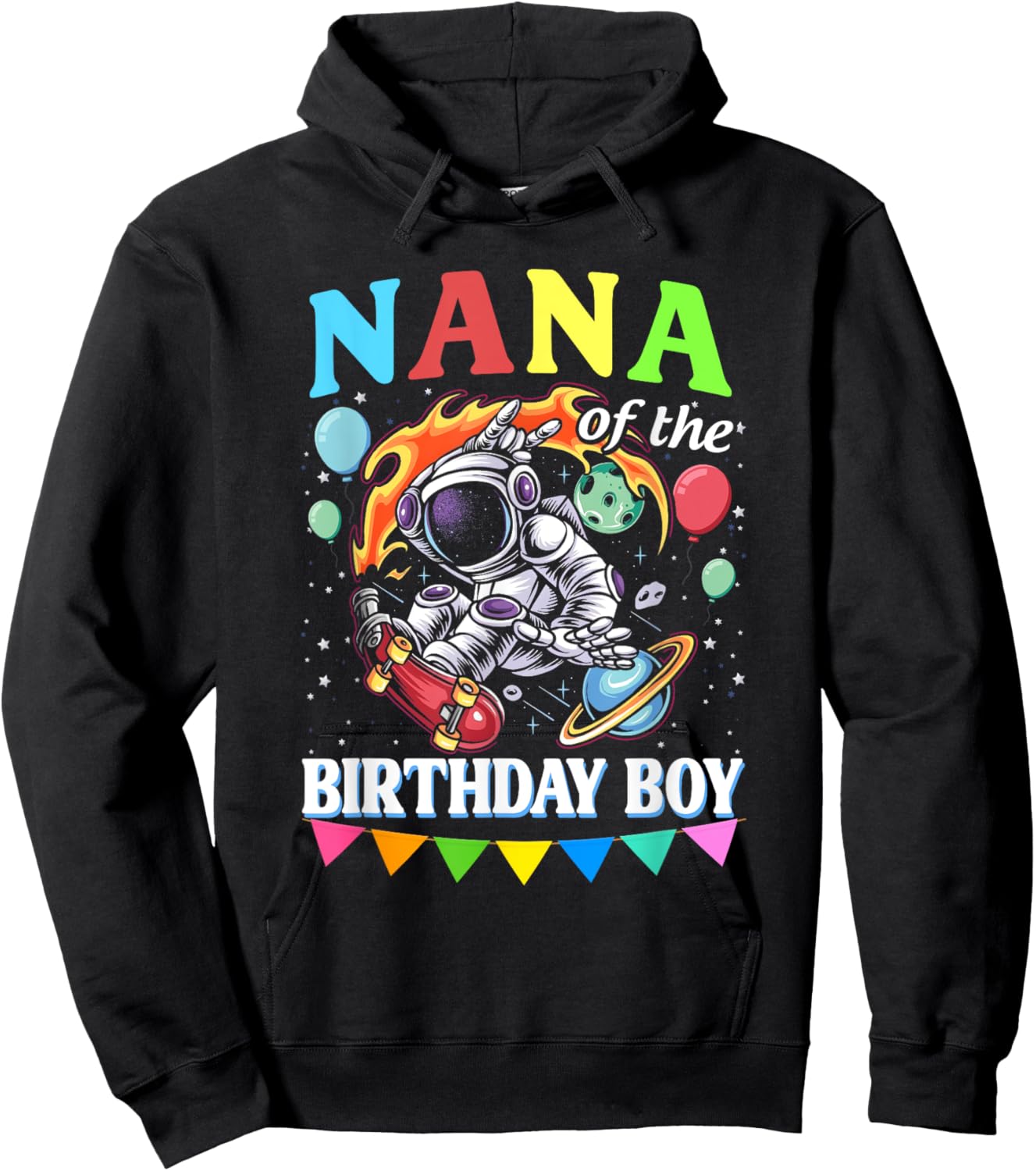 Nana of The Birthday Boy Astronaut Family Space Planets Hoodie - Hoodie | Black