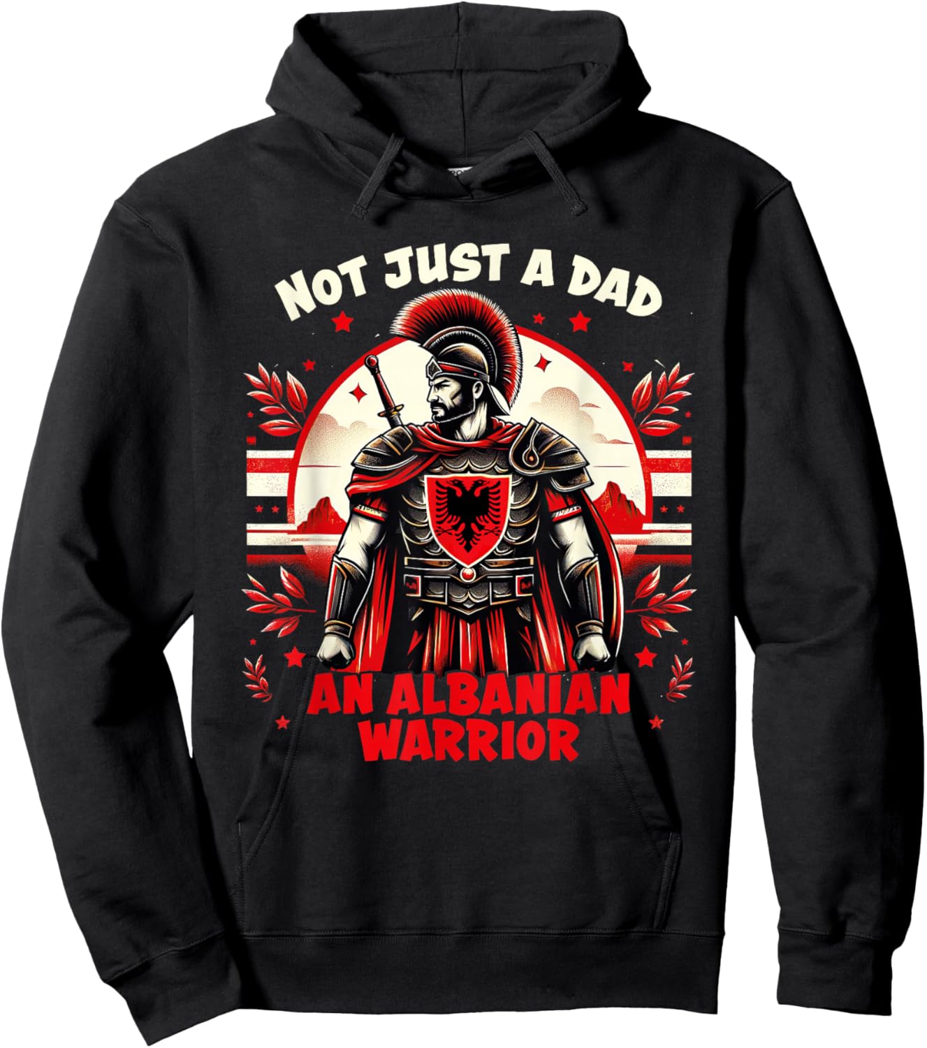 Albanian Father's day Skenderbeg Albania proud Albanian Dad Hoodie - Hoodie | Black