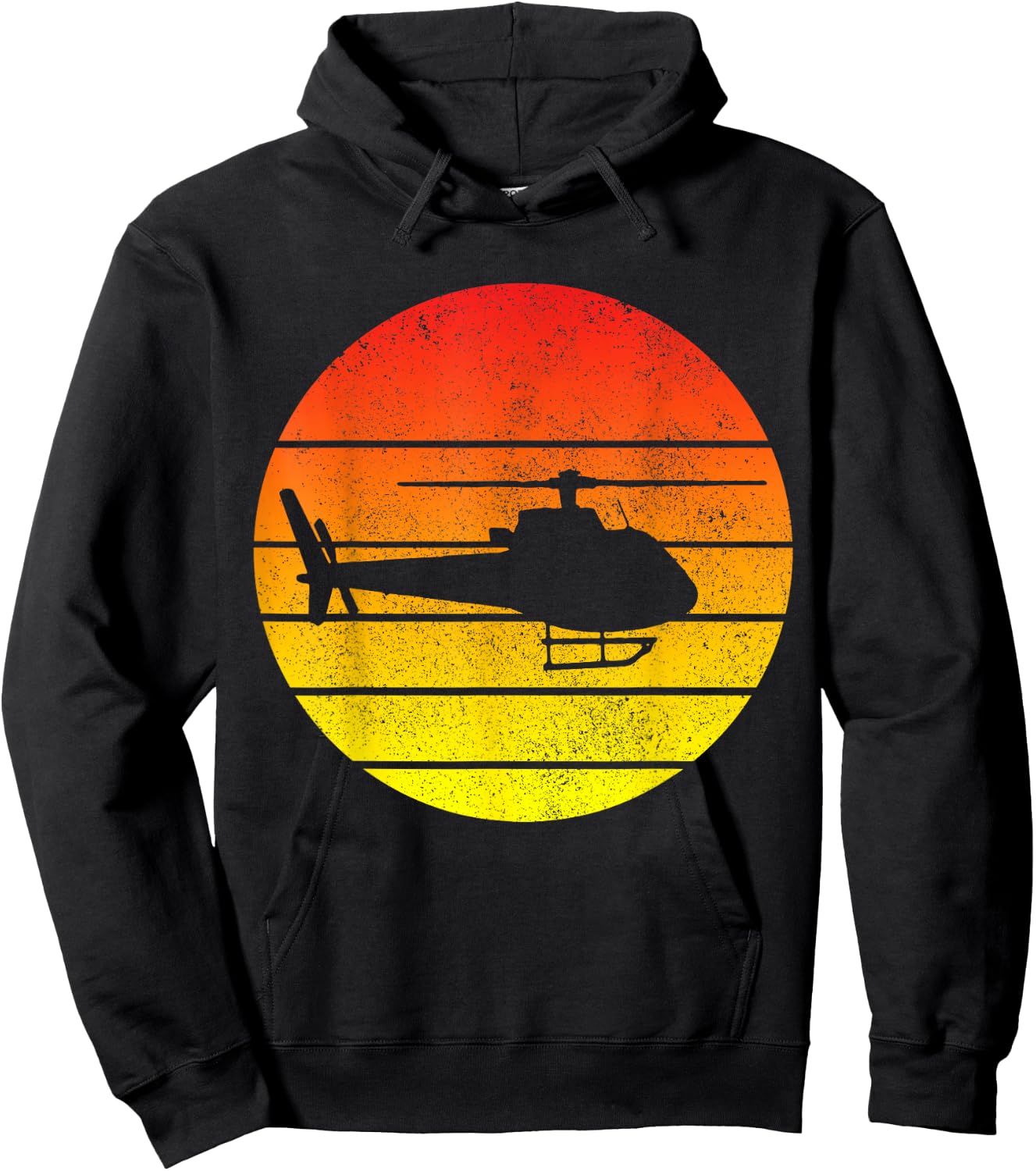 Helicopter Pilot Vintage Retro Aviation Hoodie - Hoodie | Black