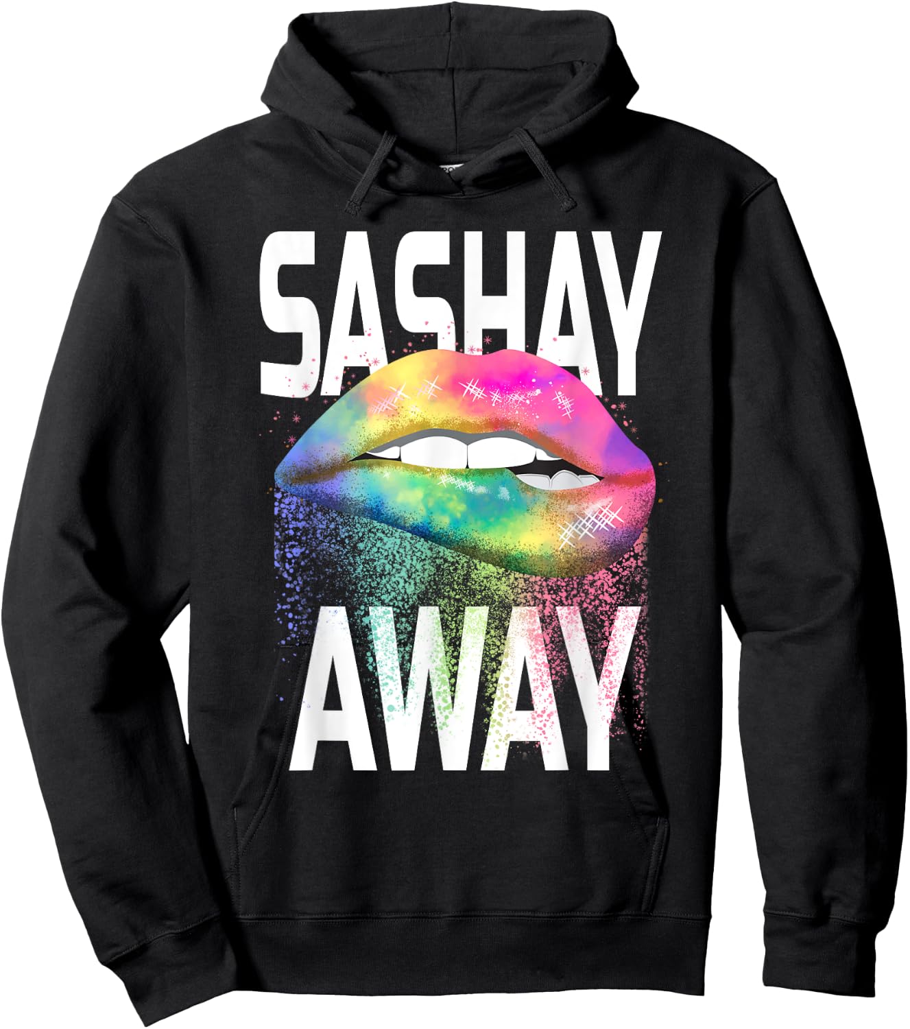 Sashay Away Funny Dripping Lips Diva Drag Queen Gift Shirt Hoodie - Hoodie | Black