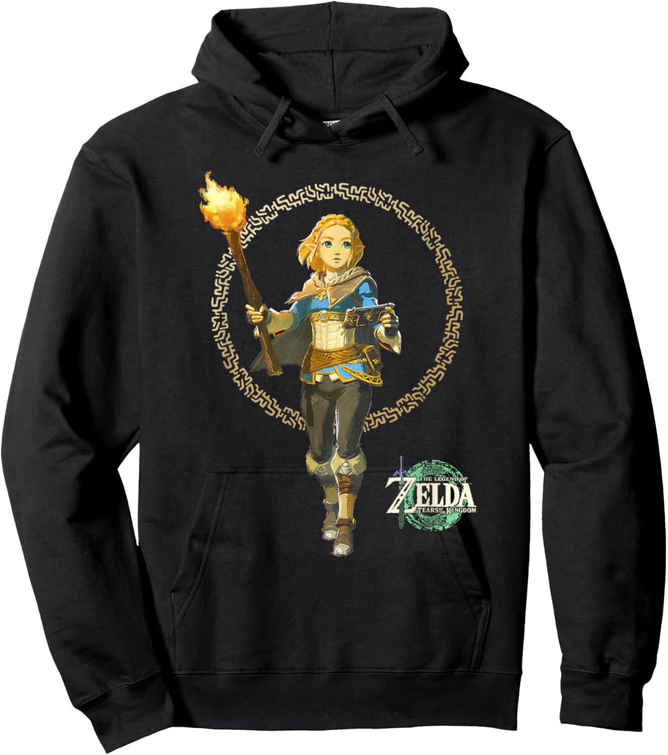 The Legend of Zelda Tears Of The Kingdom Zelda Runes Circle Hoodie - Hoodie | Black