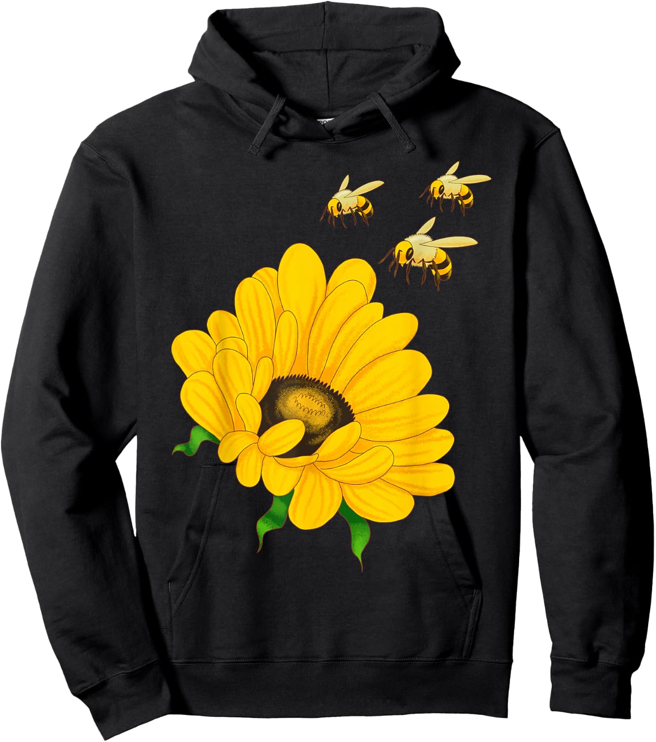 Sunflower Bees Retro Nature Summer Flower Beekeepers Gift Hoodie - Hoodie | Black