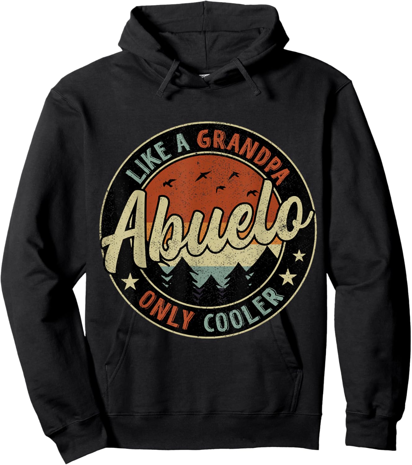 Abuelo Like A Grandpa Only Cooler Vintage Retro Father's Day Hoodie - Hoodie | Black