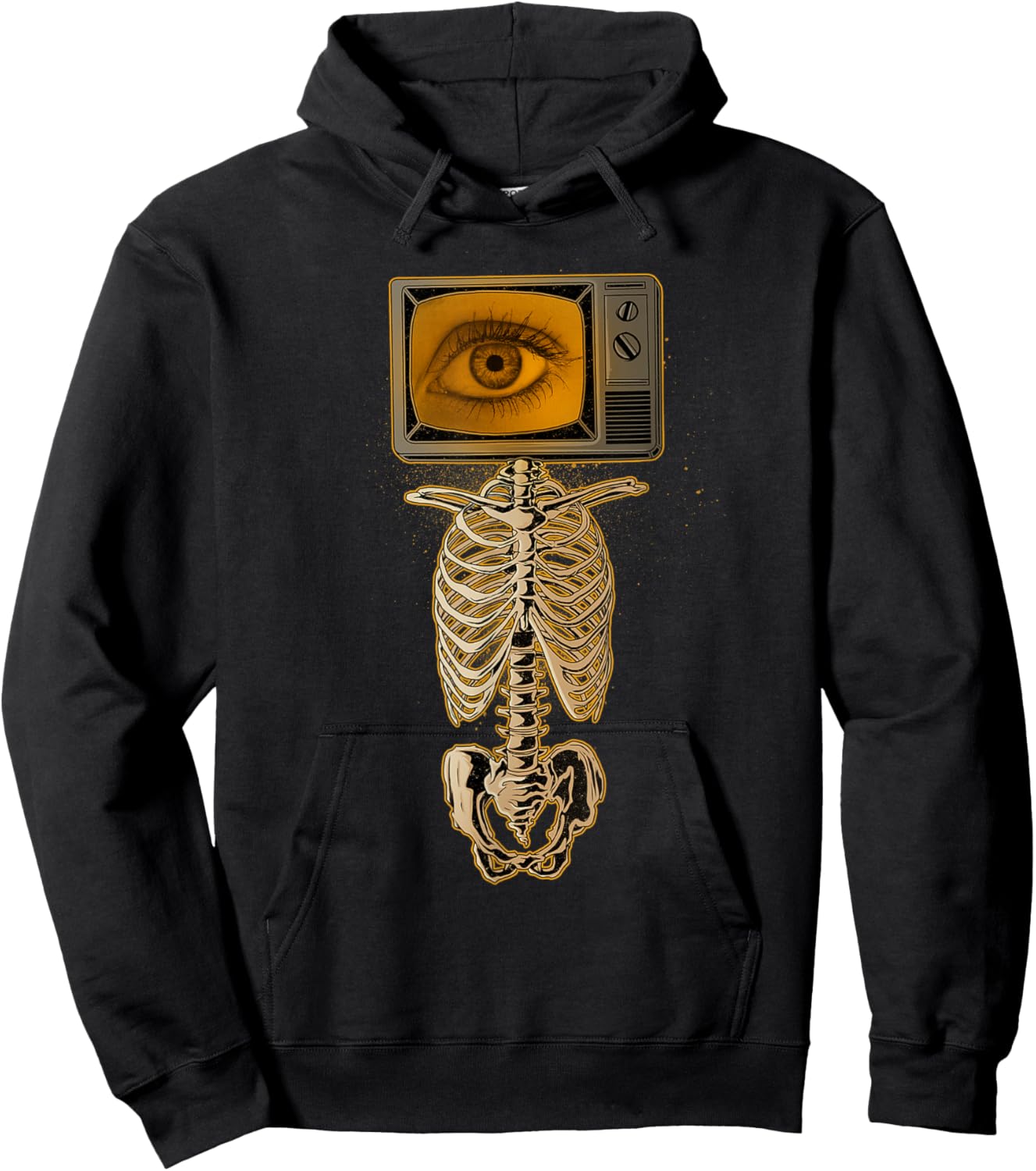Weirdcore Skeleton TV Head Cosplay X-ray Radiology Tech Hoodie - Hoodie | Black