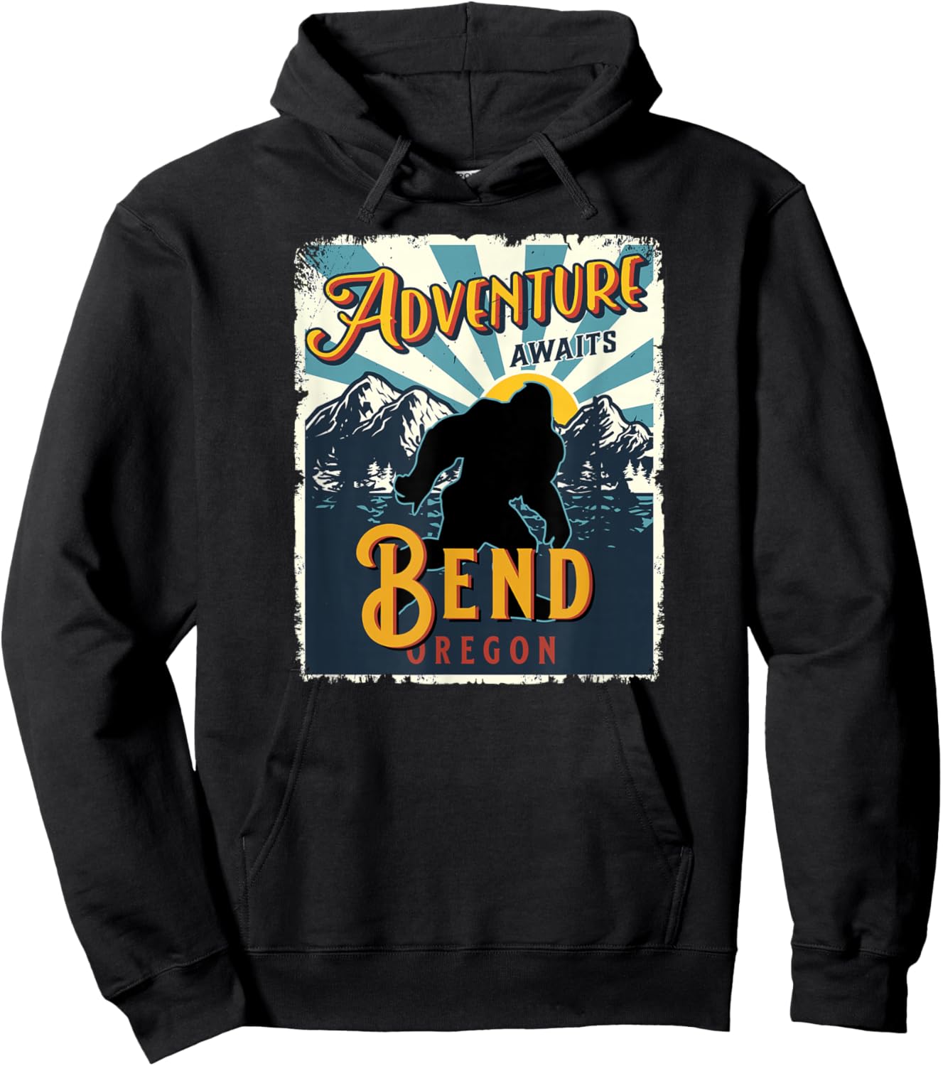 Bend Oregon USA Sasquatch Big Foot Bigfoot Souvenir Hoodie - Hoodie | Black