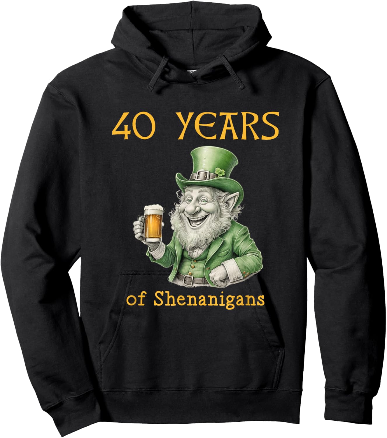 40th Birthday St. Patrick's Day Irish Hoodie - Hoodie | Black